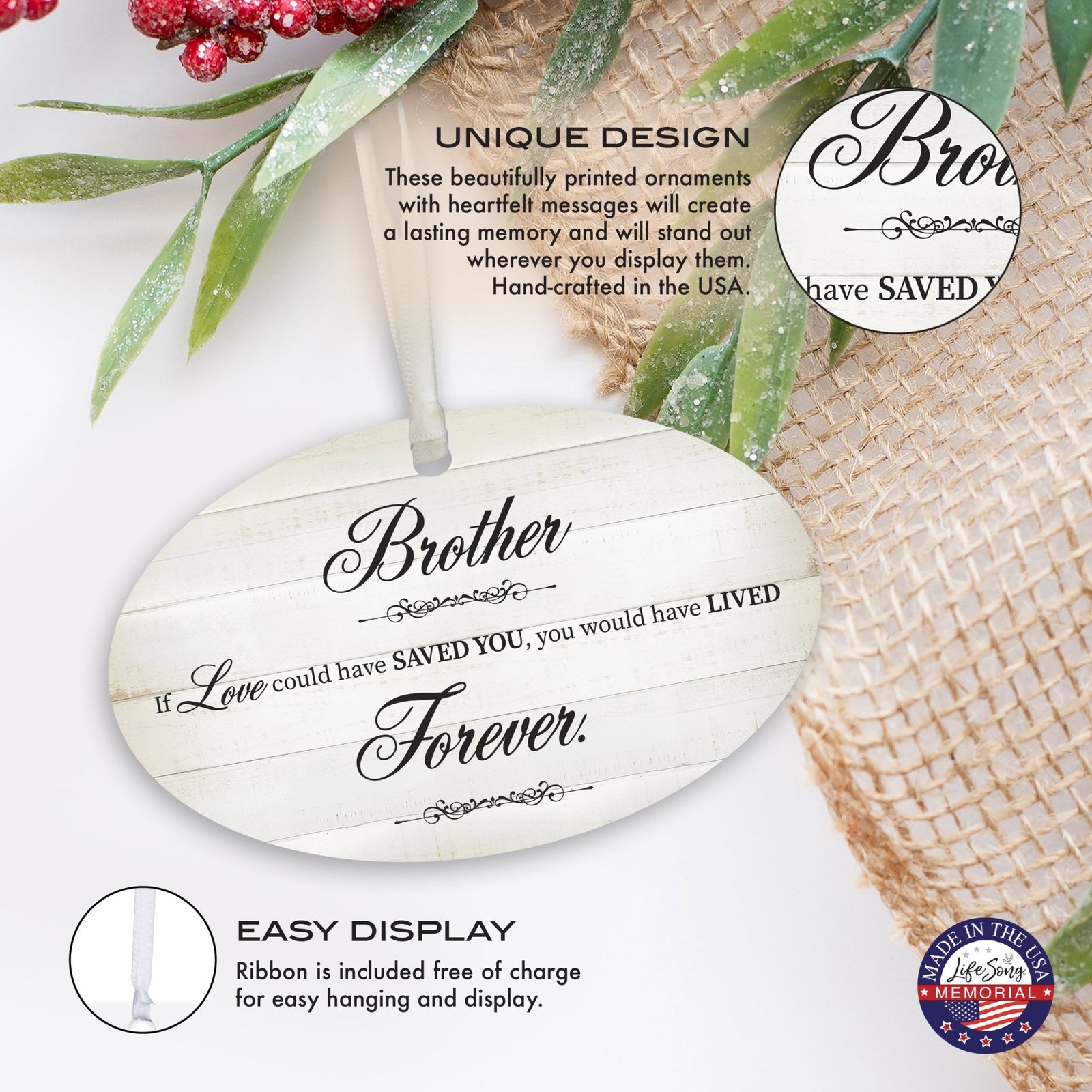 Hanging Memorial Bereavement Ornament for Loss of Loved One - If Love Could - LifeSong Milestones