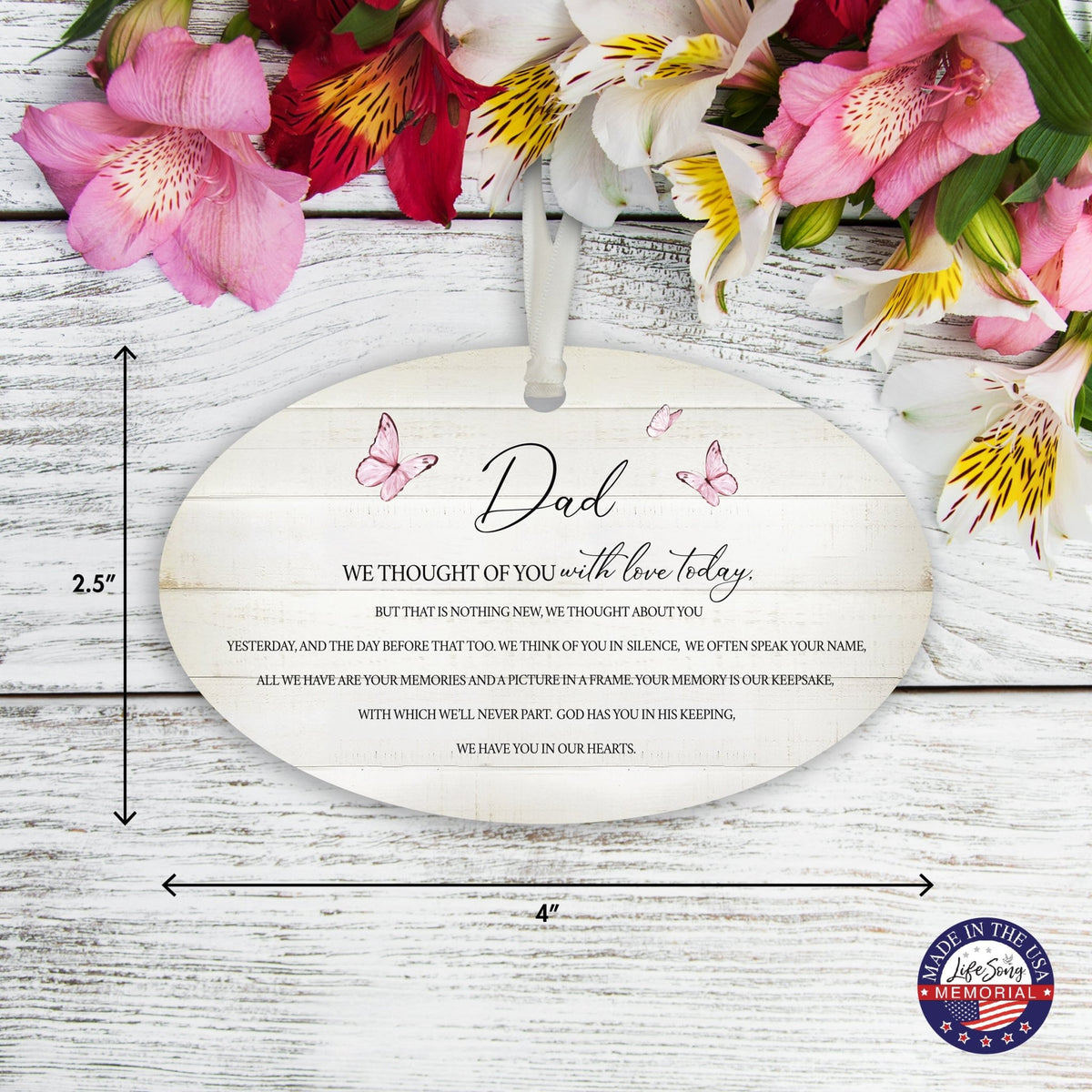 Hanging Memorial Bereavement Ornament for Loss of Loved One - We Thought Of You - LifeSong Milestones