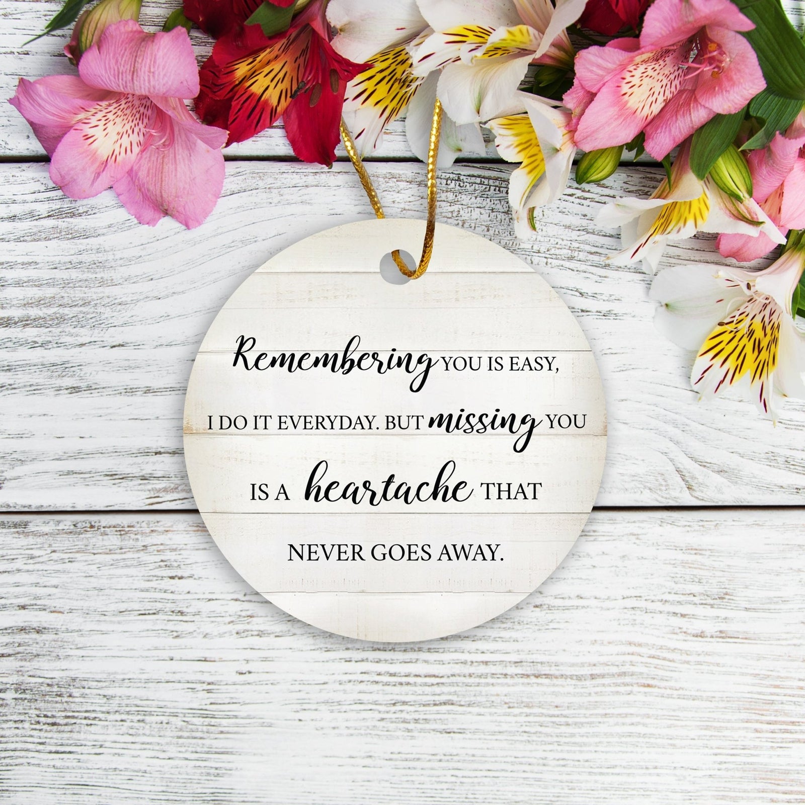 Hanging Memorial Ceramic Ornament for Loss of Loved One - LifeSong Milestones