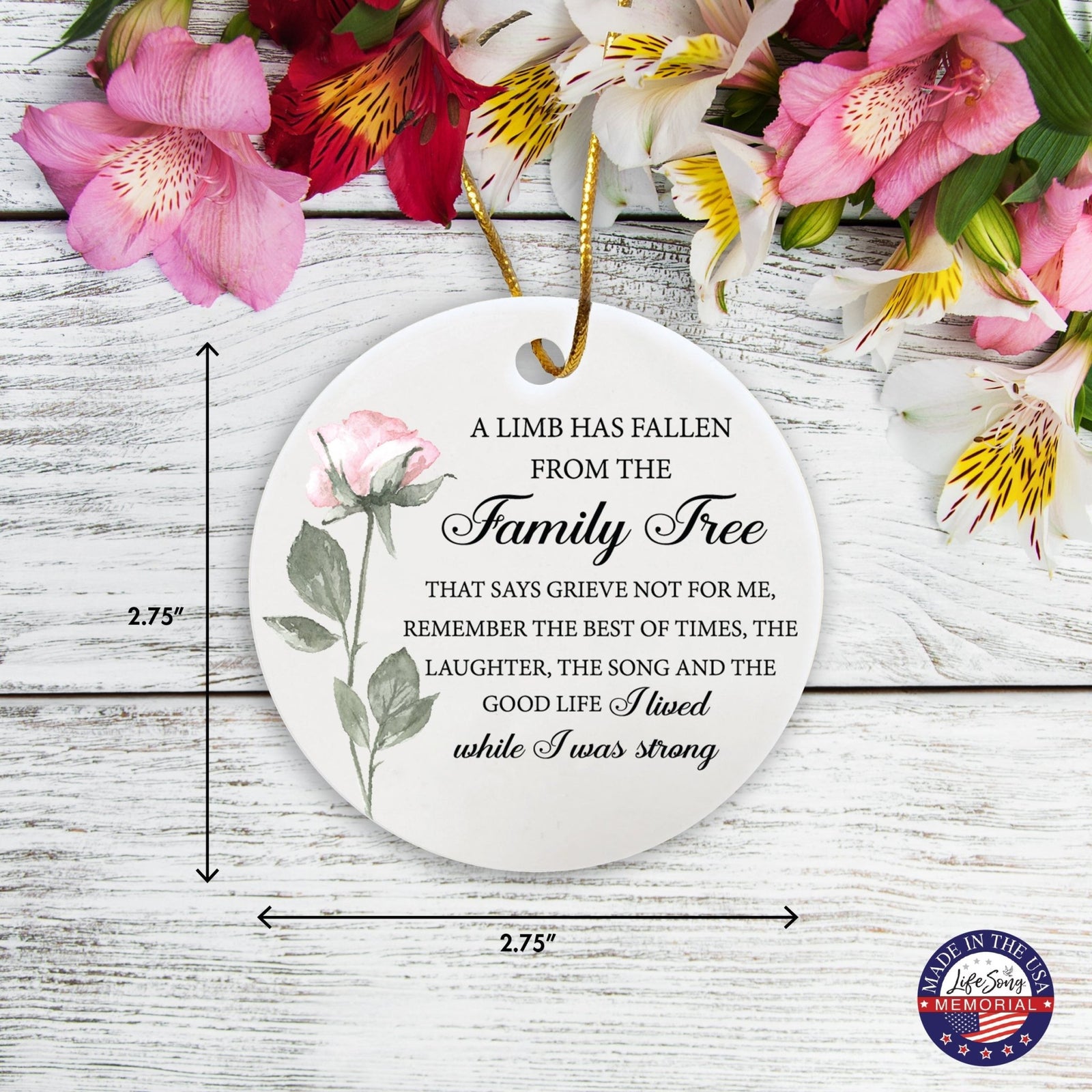 Hanging Memorial Ceramic Ornament for Loss of Loved One - LifeSong Milestones