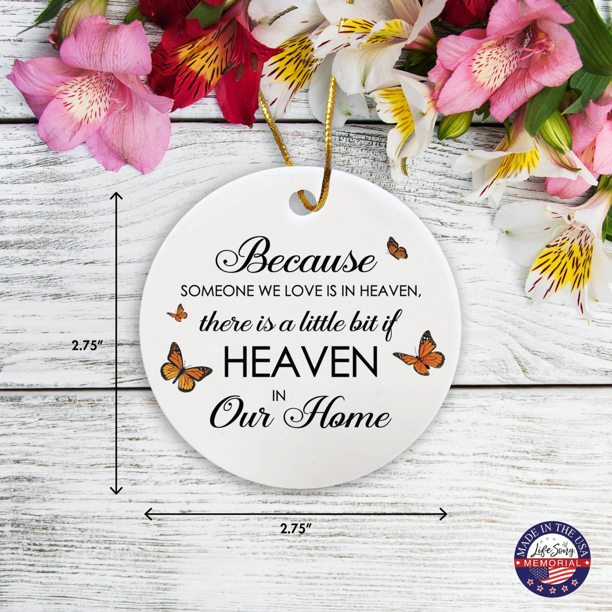 Hanging Memorial Ceramic Ornament for Loss of Loved One - LifeSong Milestones