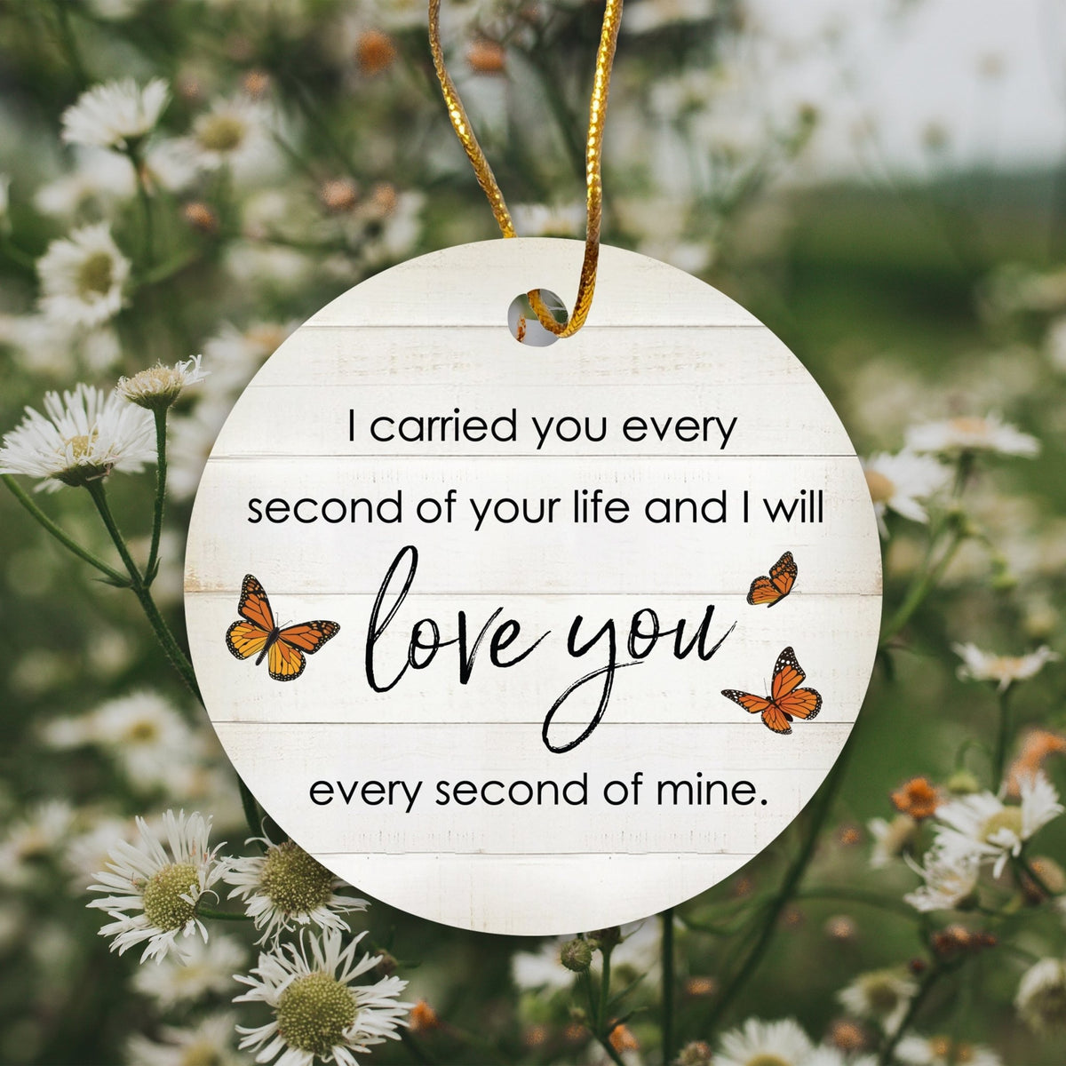 Hanging Memorial Ceramic Ornament for Loss of Loved One - I Carried You Every - LifeSong Milestones