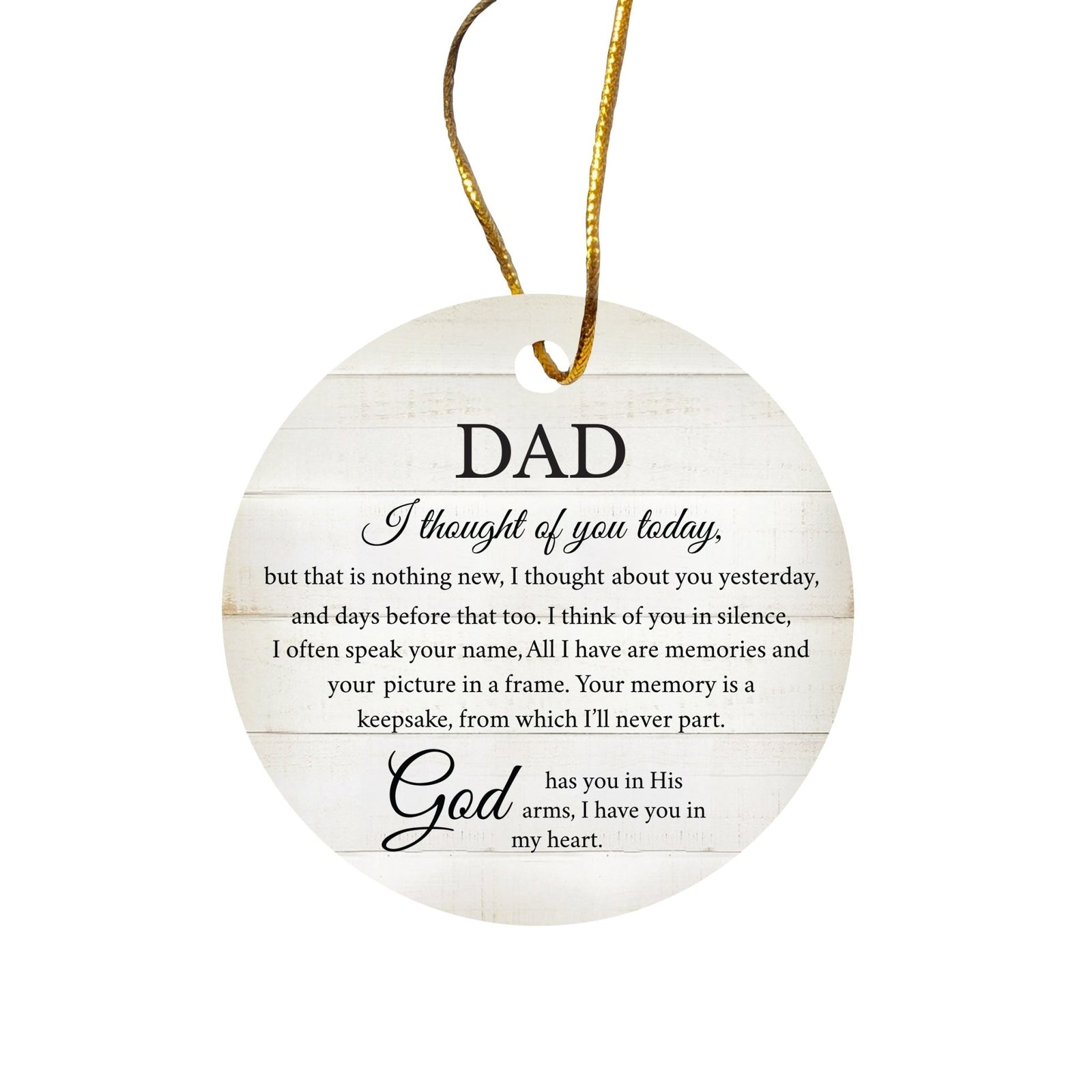 Hanging Memorial Ceramic Ornament for Loss of Loved One - I Thought Of You - LifeSong Milestones