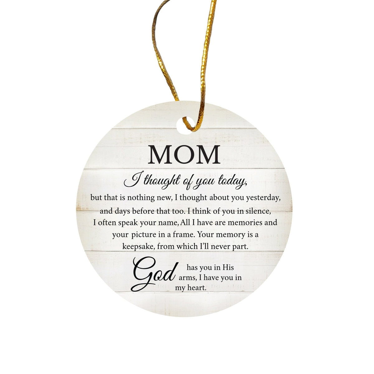 Hanging Memorial Ceramic Ornament for Loss of Loved One - I Thought Of You - LifeSong Milestones