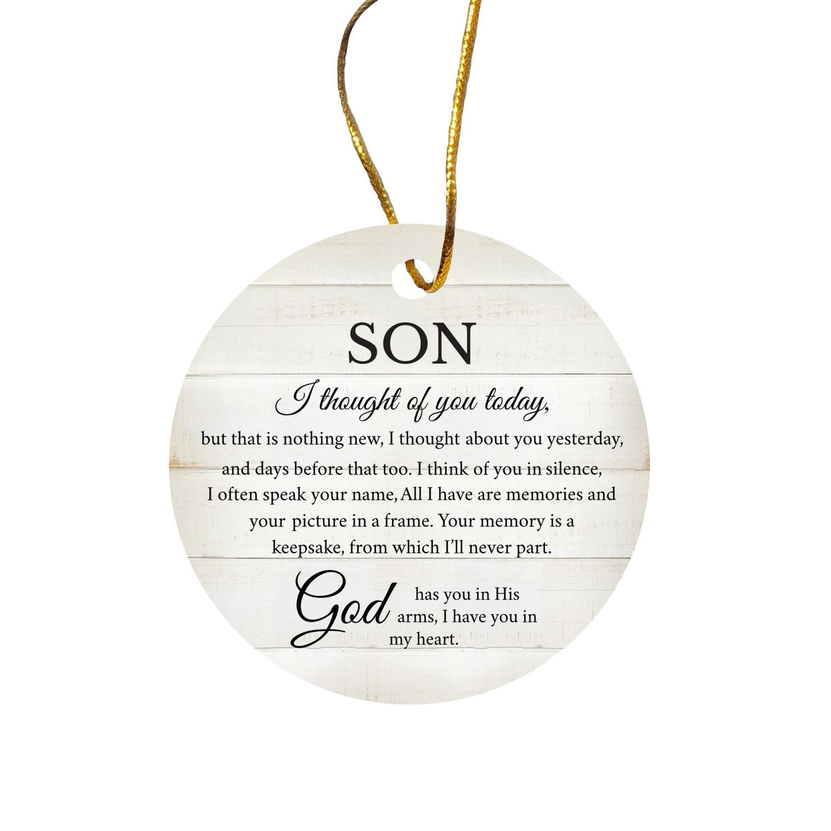 Hanging Memorial Ceramic Ornament for Loss of Loved One - I Thought Of You - LifeSong Milestones
