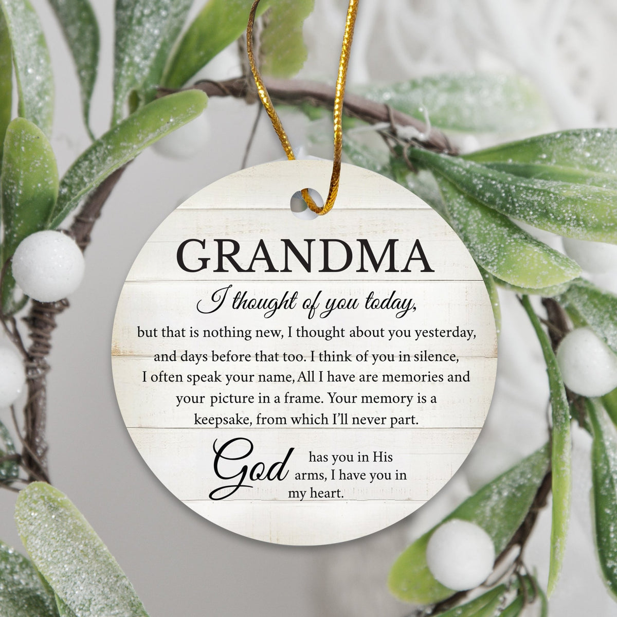 Hanging Memorial Ceramic Ornament for Loss of Loved One - I Thought Of You - LifeSong Milestones