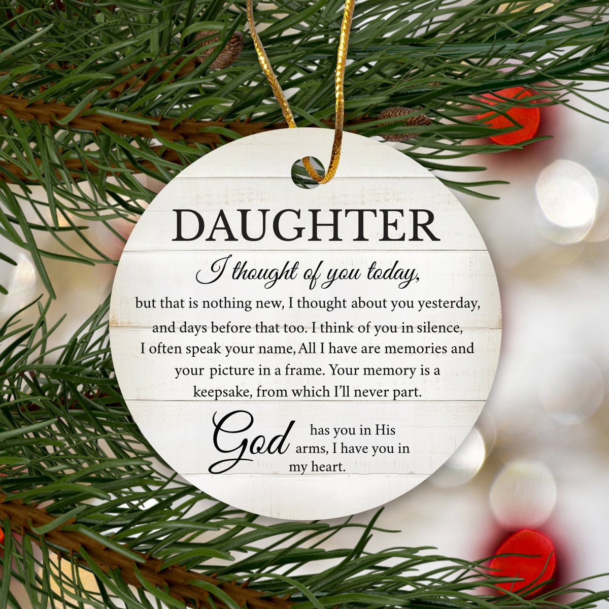 Hanging Memorial Ceramic Ornament for Loss of Loved One - I Thought Of You - LifeSong Milestones