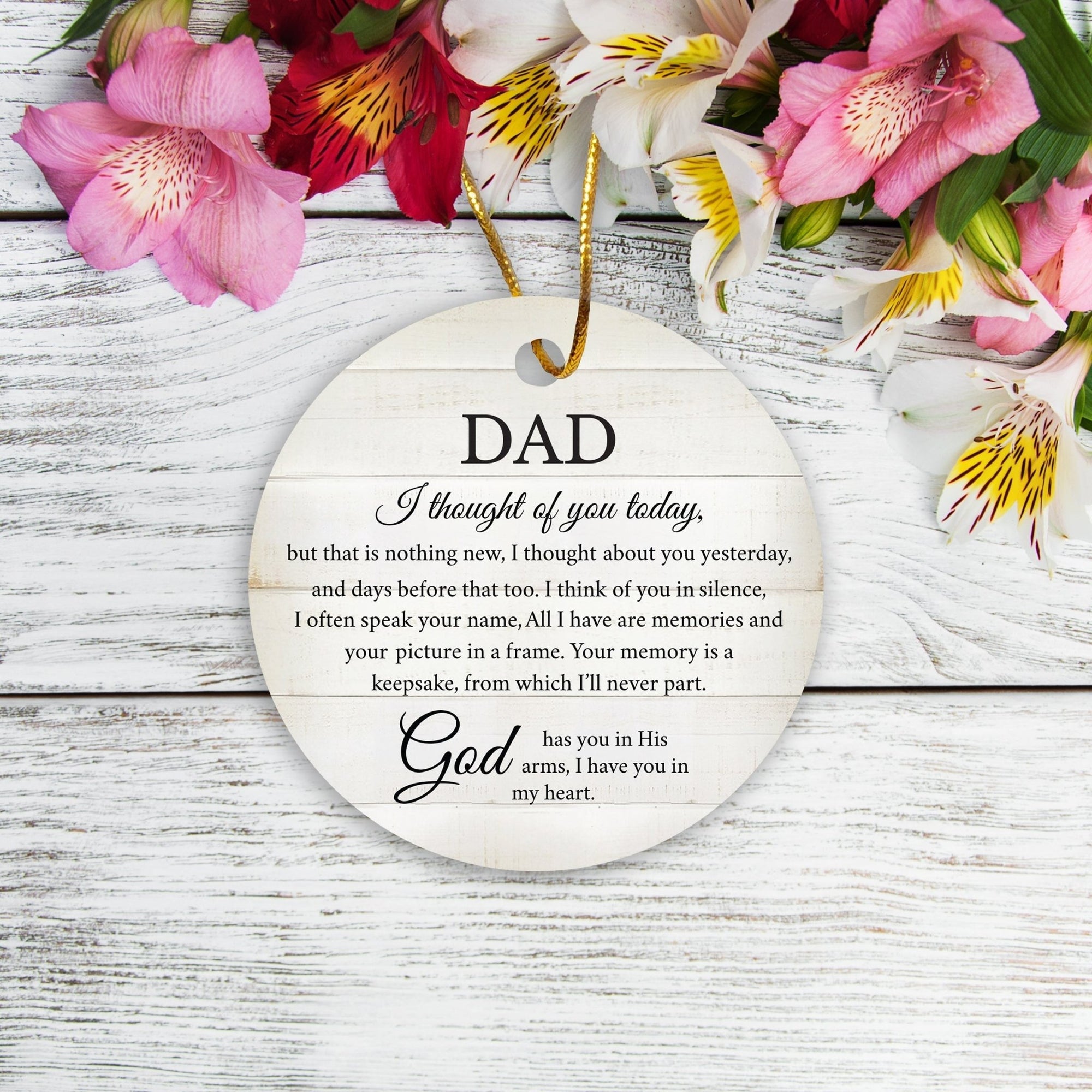 Hanging Memorial Ceramic Ornament for Loss of Loved One - I Thought Of You - LifeSong Milestones