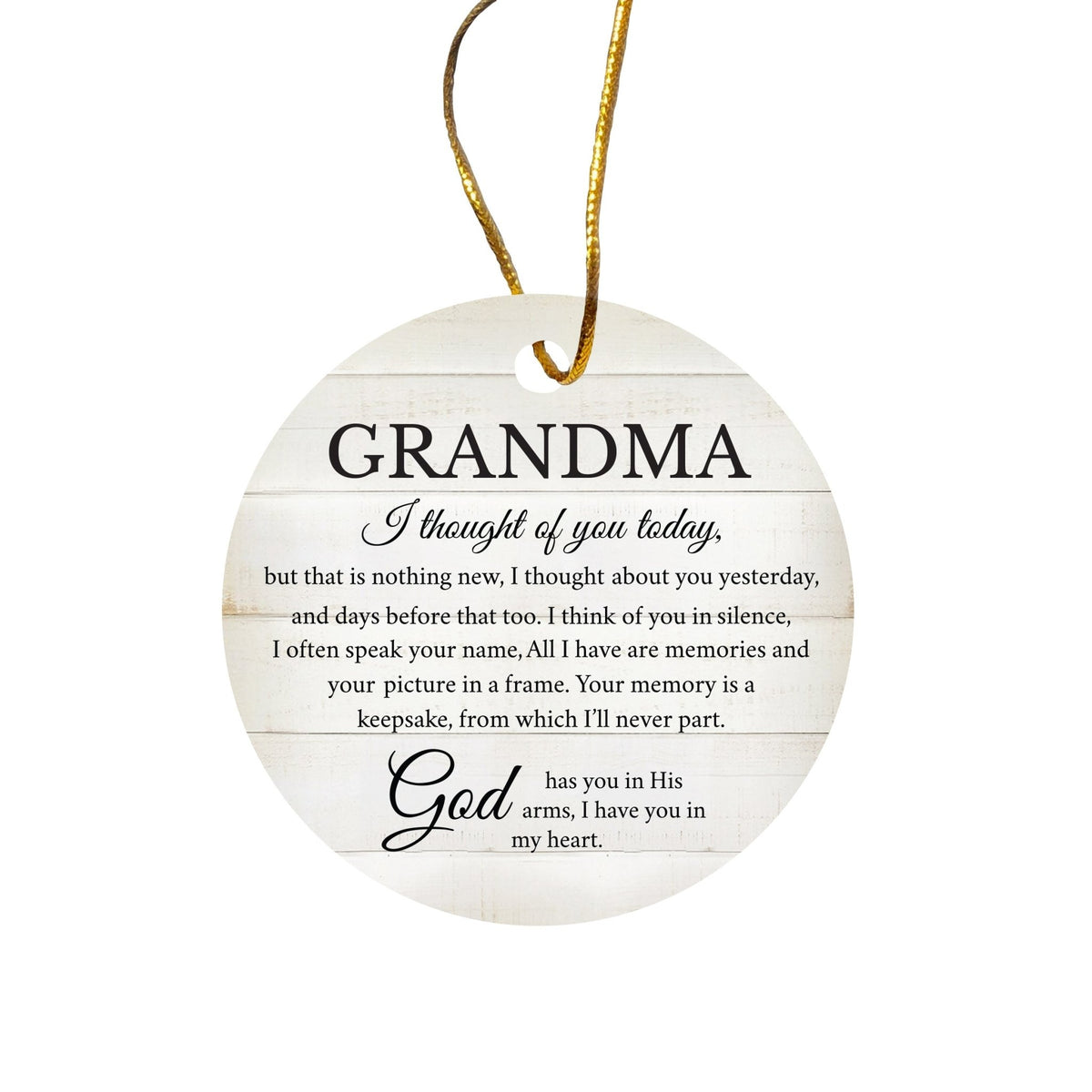 Hanging Memorial Ceramic Ornament for Loss of Loved One - I Thought Of You - LifeSong Milestones