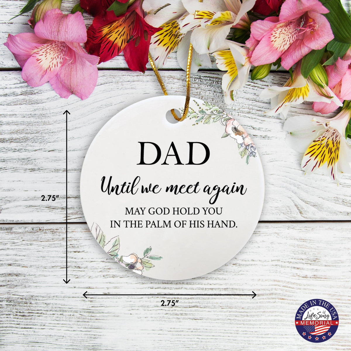 Hanging Memorial Ceramic Ornament for Loss of Loved One - Until We Meet Again - LifeSong Milestones