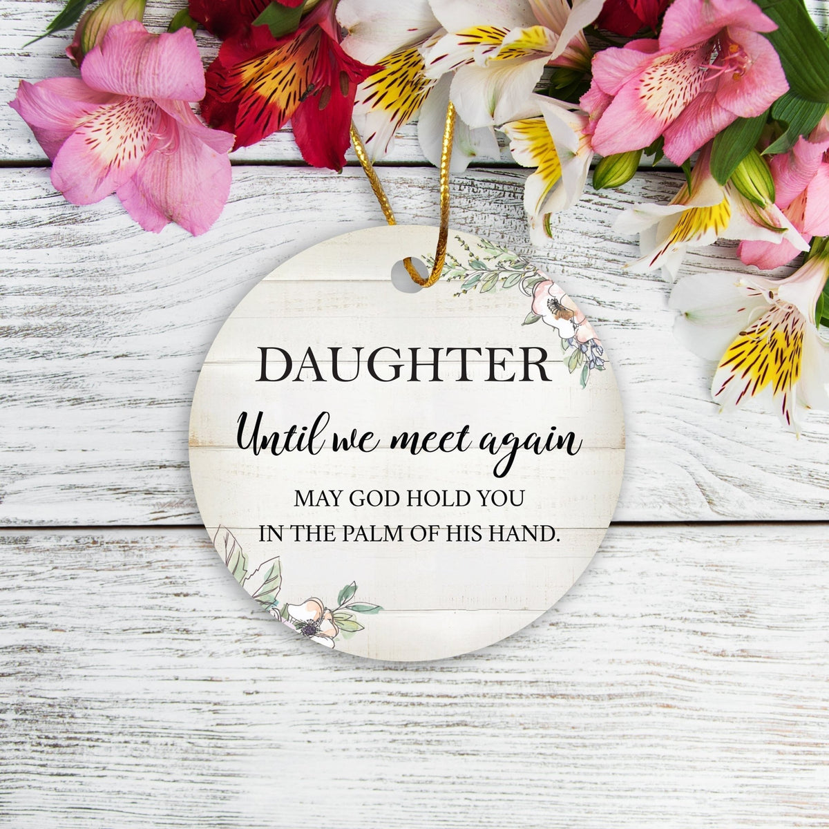 Hanging Memorial Ceramic Ornament for Loss of Loved One - Until We Meet Again - LifeSong Milestones