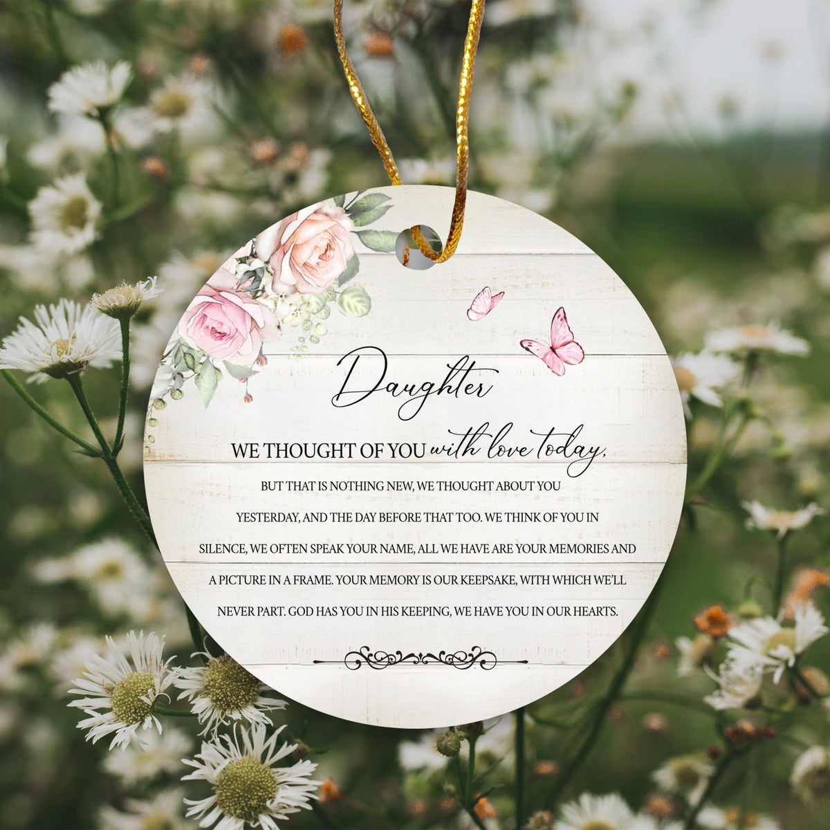 Hanging Memorial Ceramic Ornament for Loss of Loved One - We Thought Of You - LifeSong Milestones