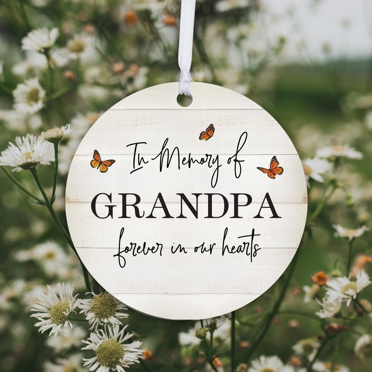 Hanging Memorial Round Ornament for Loss of Loved One - LifeSong Milestones