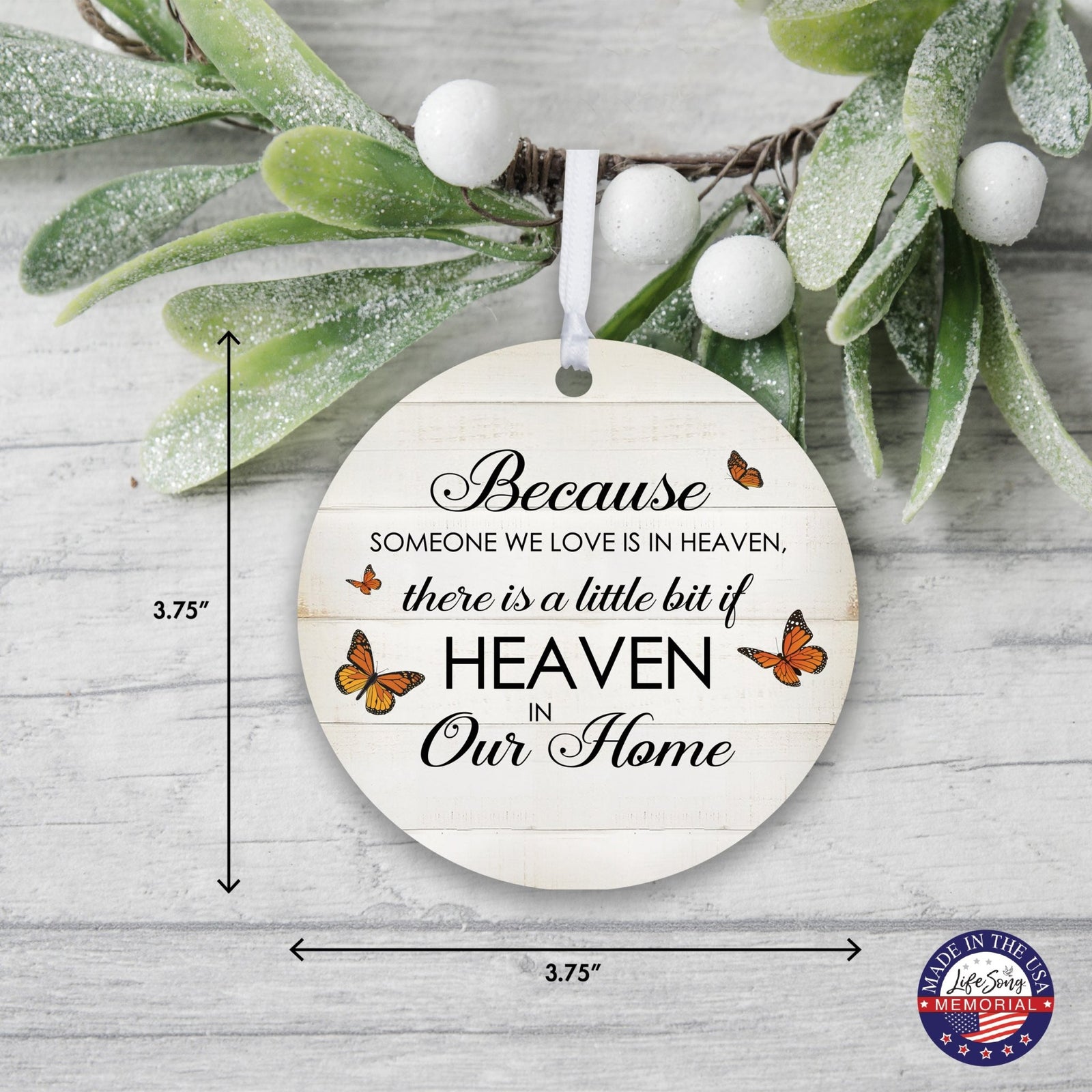 Hanging Memorial Round Ornament for Loss of Loved One - LifeSong Milestones