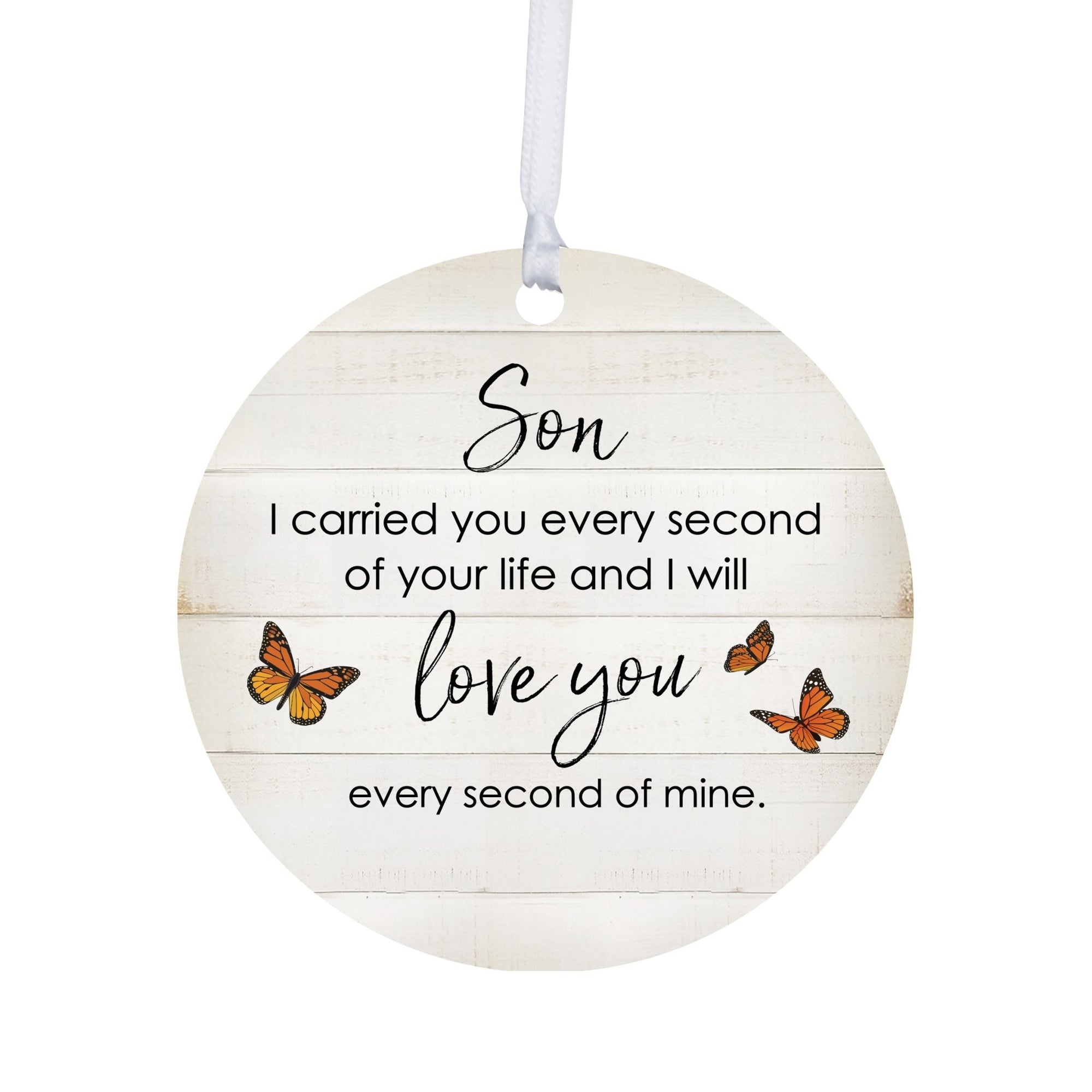 Hanging Memorial Round Ornament for Loss of Loved One - I Carried You Every - LifeSong Milestones