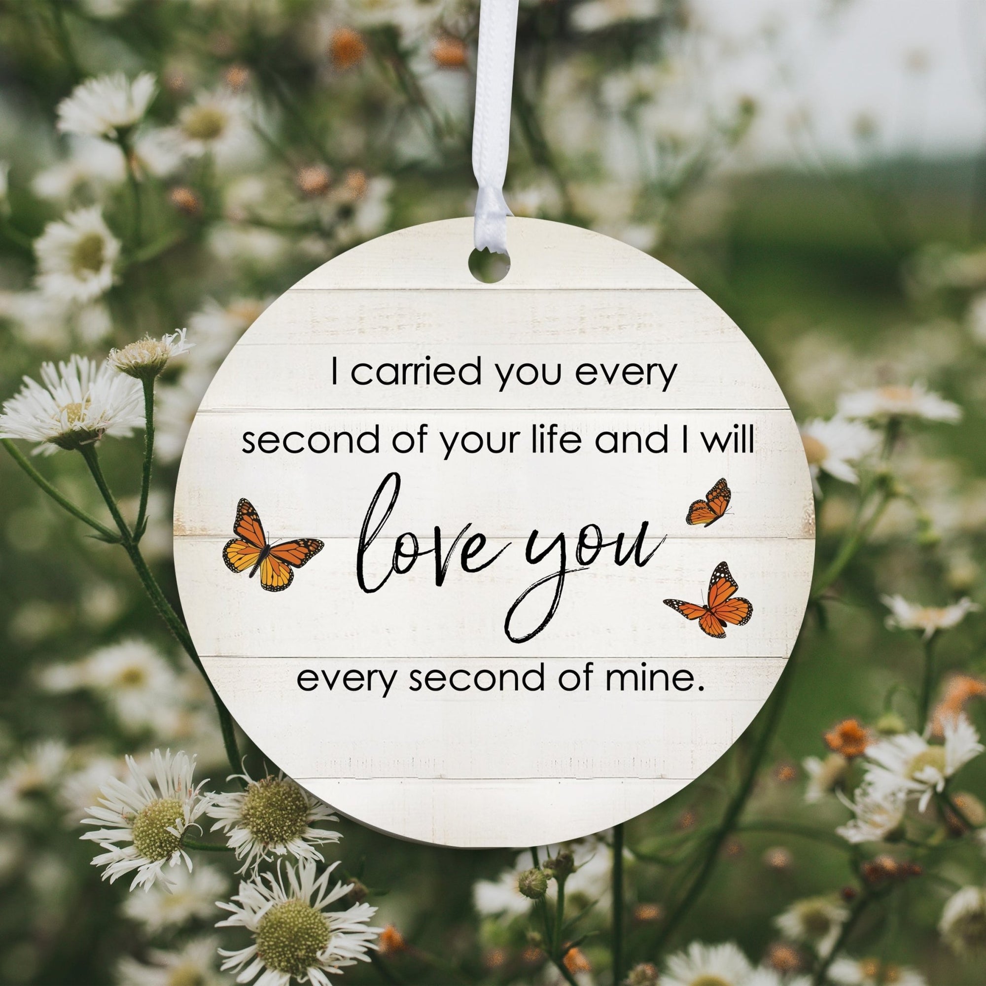 Hanging Memorial Round Ornament for Loss of Loved One - I Carried You Every - LifeSong Milestones