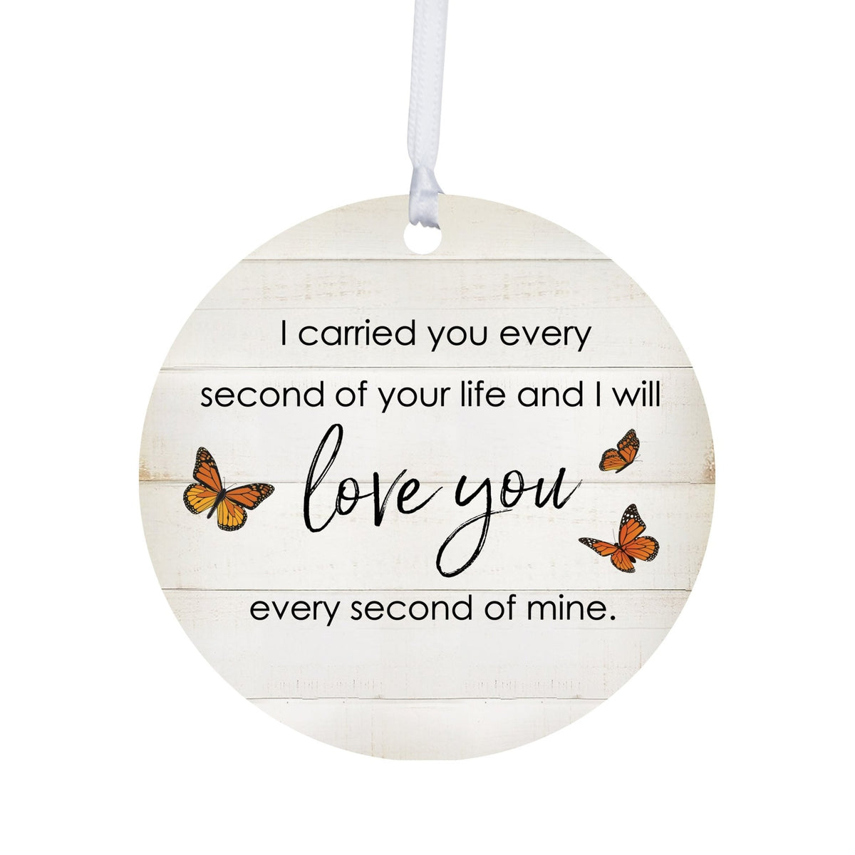 Hanging Memorial Round Ornament for Loss of Loved One - I Carried You Every - LifeSong Milestones