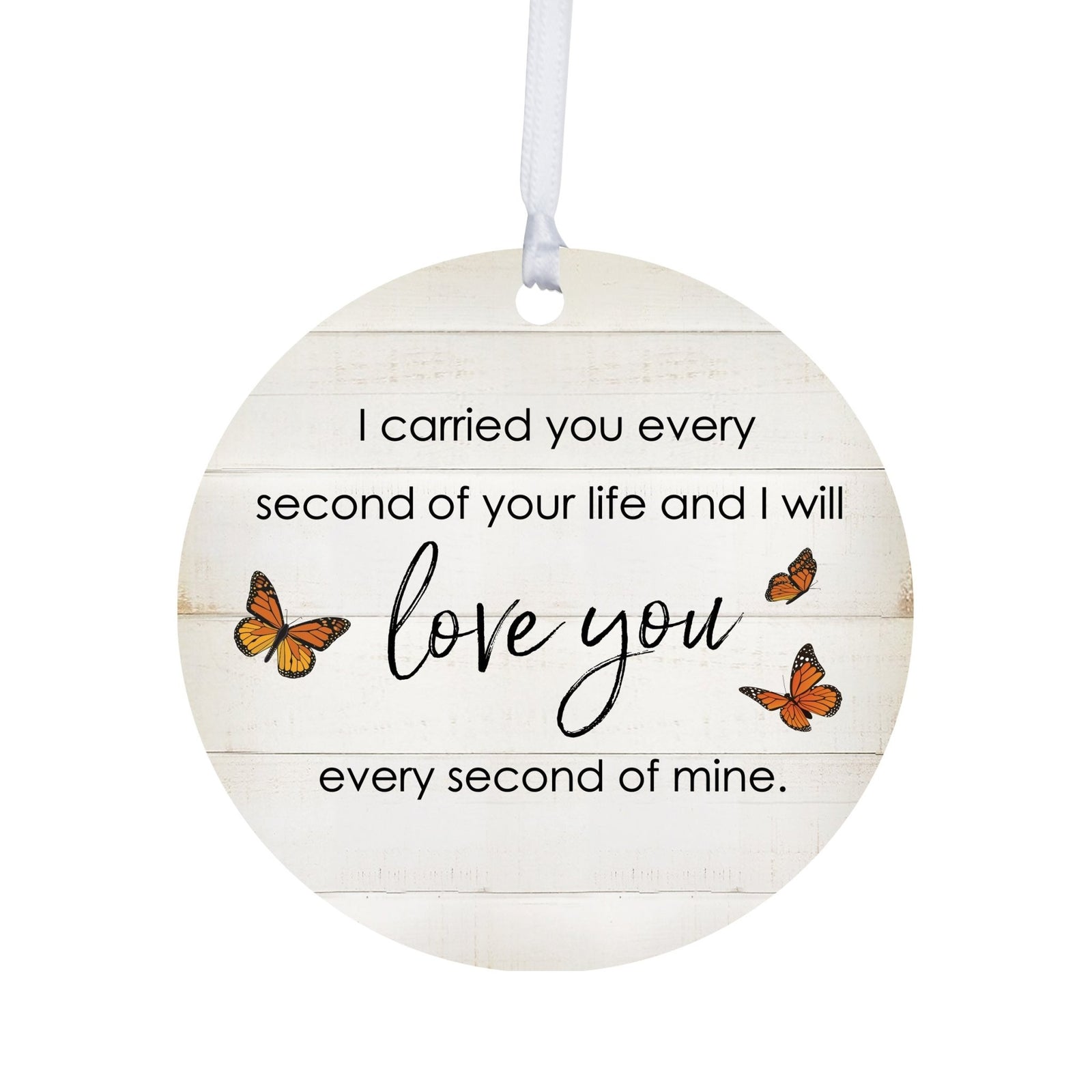 Hanging Memorial Round Ornament for Loss of Loved One - I Carried You Every - LifeSong Milestones