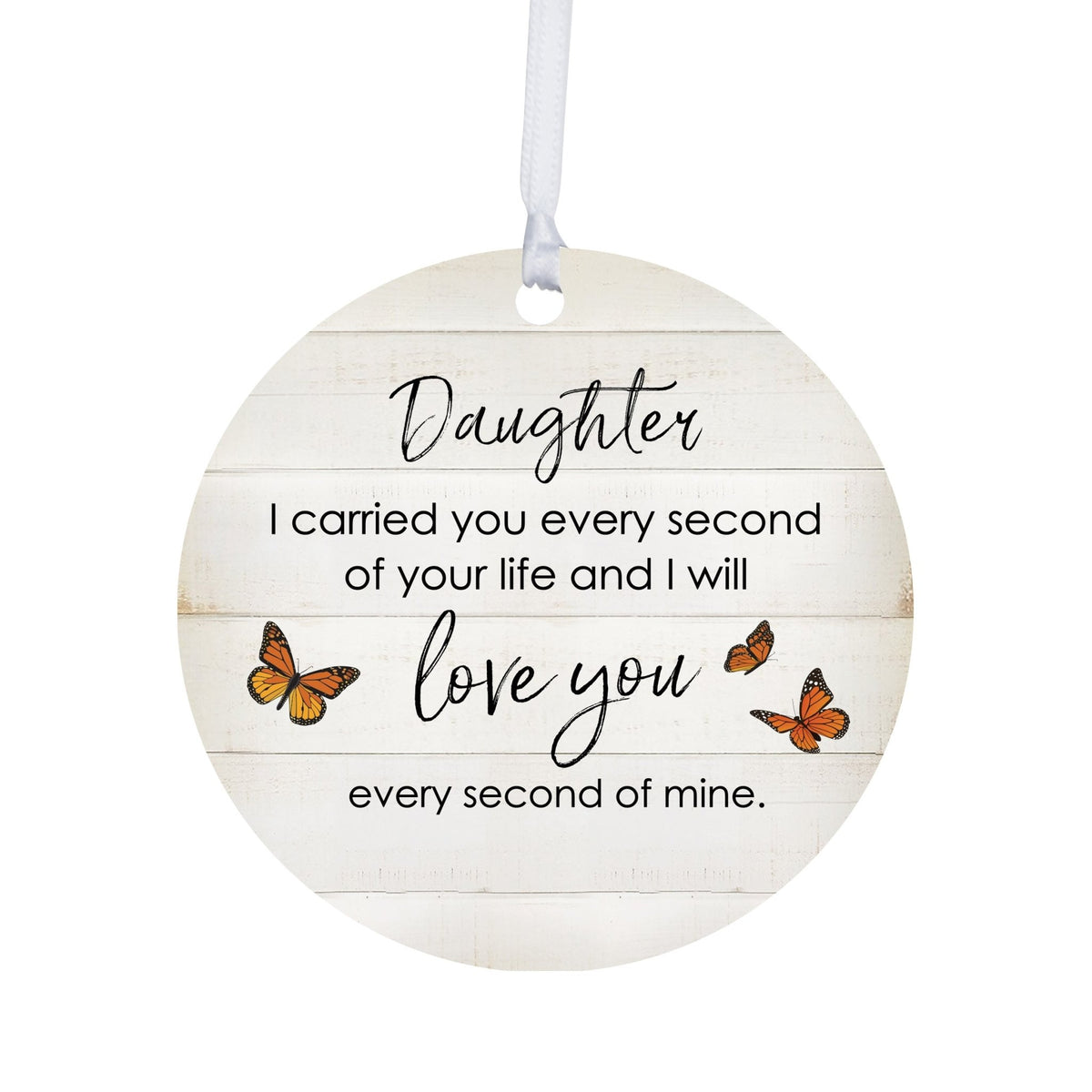 Hanging Memorial Round Ornament for Loss of Loved One - I Carried You Every - LifeSong Milestones