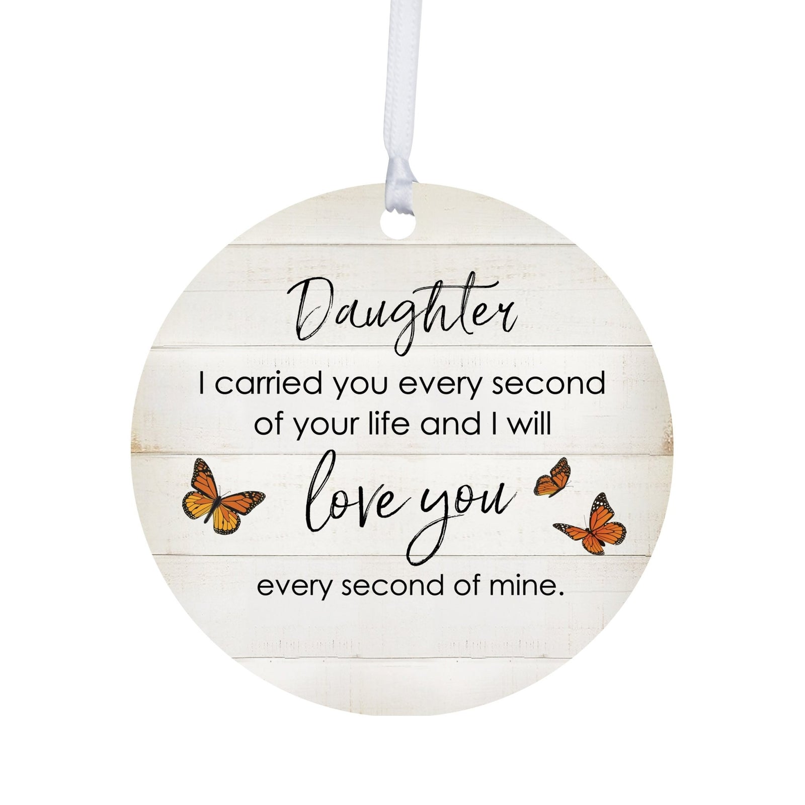 Hanging Memorial Round Ornament for Loss of Loved One - I Carried You Every - LifeSong Milestones