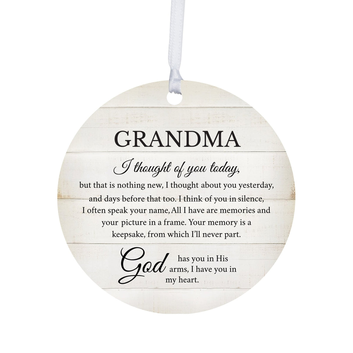 Hanging Memorial Round Ornament for Loss of Loved One - I Thought Of You - LifeSong Milestones