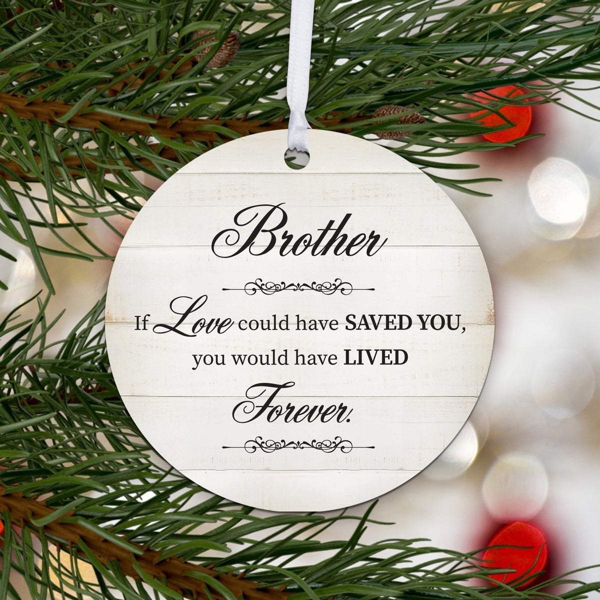 Hanging Memorial Round Ornament for Loss of Loved One - If Love Could - LifeSong Milestones
