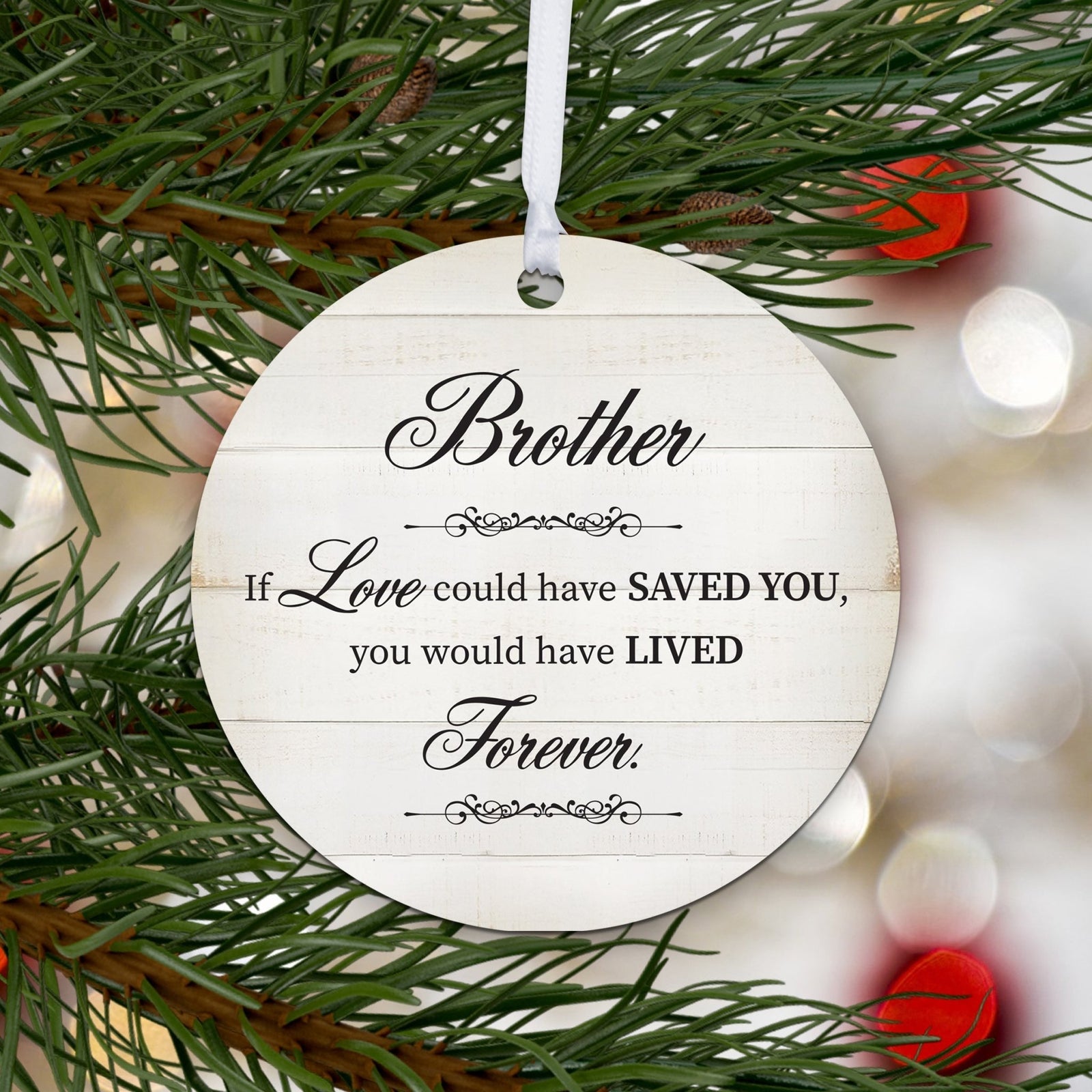 Hanging Memorial Round Ornament for Loss of Loved One - If Love Could - LifeSong Milestones