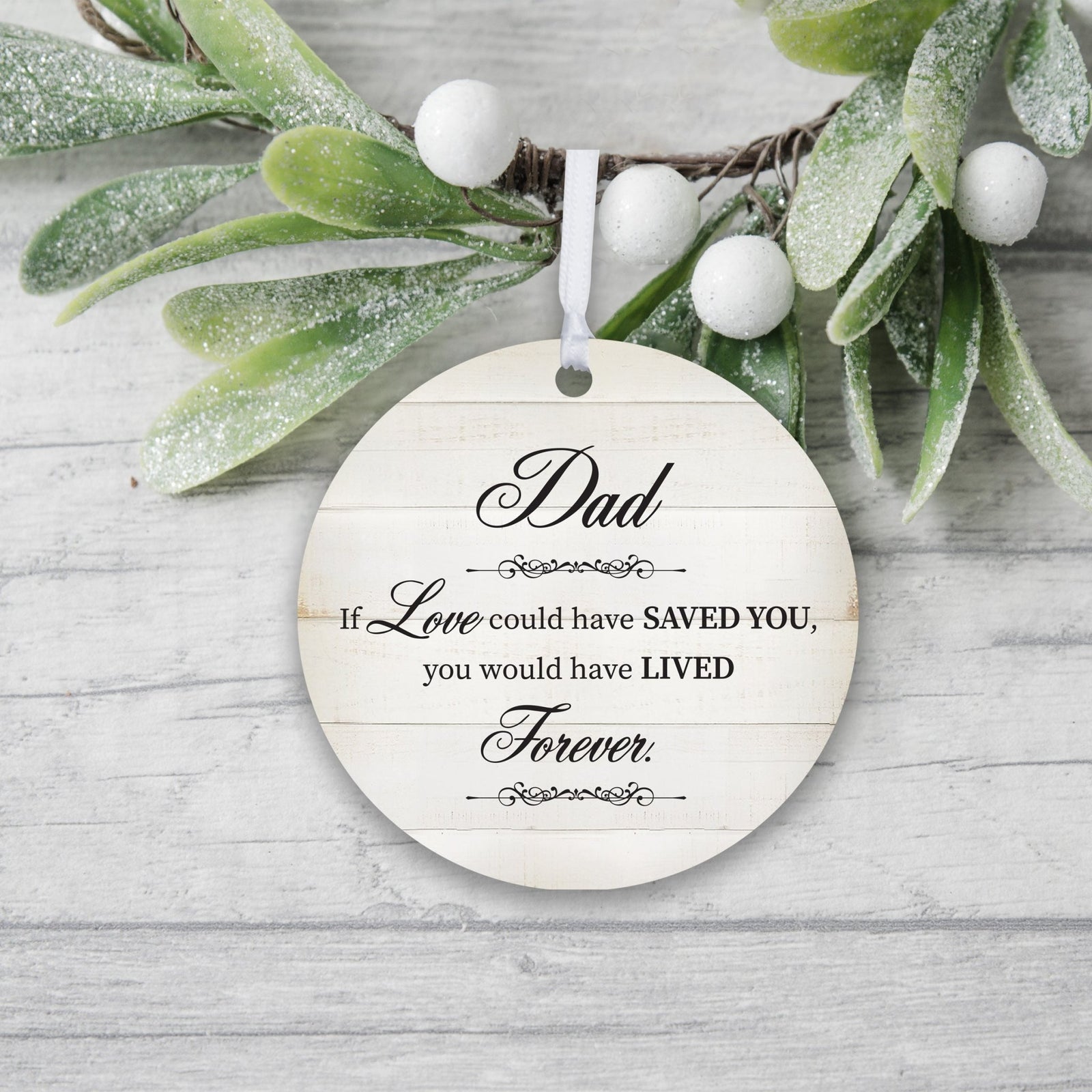 Hanging Memorial Round Ornament for Loss of Loved One - If Love Could - LifeSong Milestones
