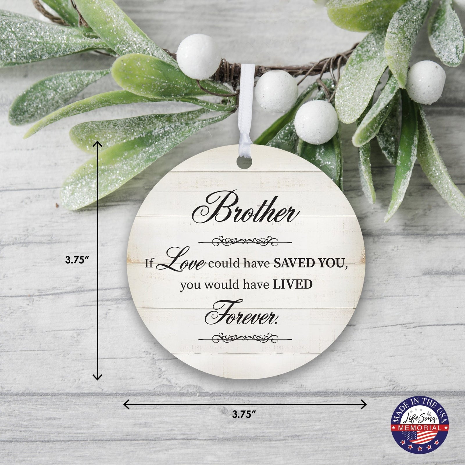 Hanging Memorial Round Ornament for Loss of Loved One - If Love Could - LifeSong Milestones