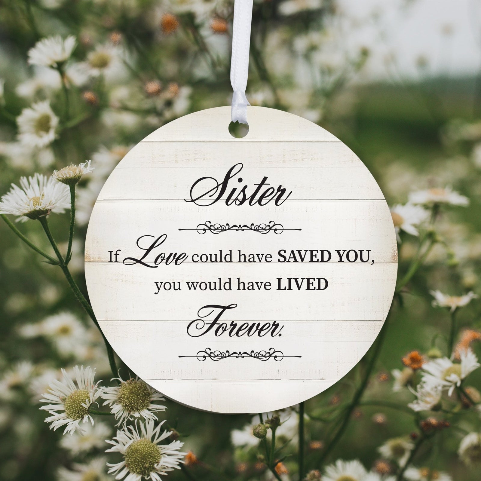 Hanging Memorial Round Ornament for Loss of Loved One - If Love Could - LifeSong Milestones