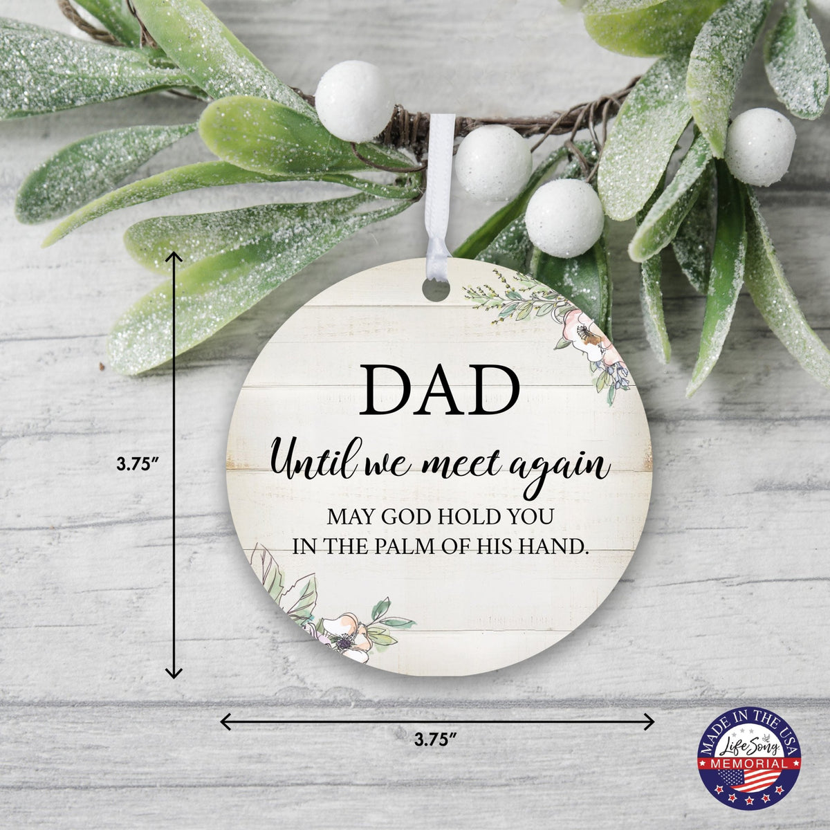 Hanging Memorial Round Ornament for Loss of Loved One - Until We Meet Again - LifeSong Milestones