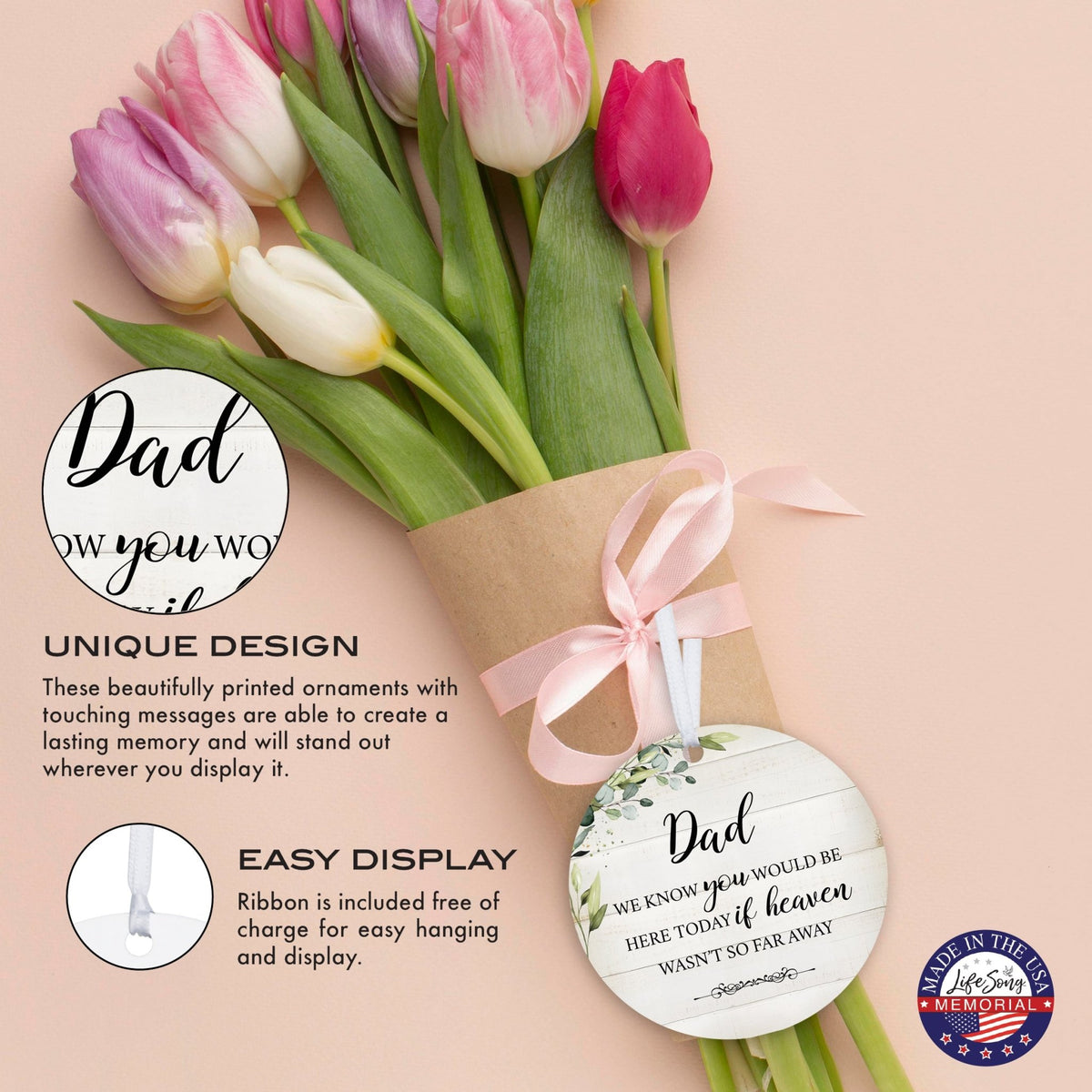 Hanging Memorial Round Ornament for Loss of Loved One - We Know You Would - LifeSong Milestones