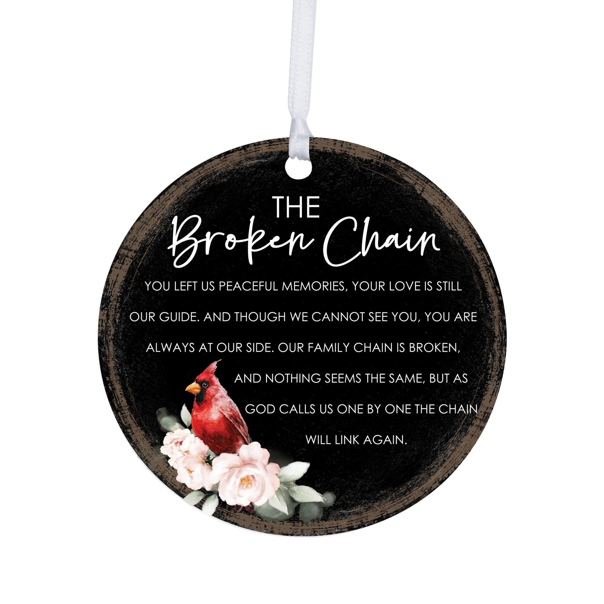 Graceful bereavement ornament adorned with meaningful symbols and a heartfelt message.