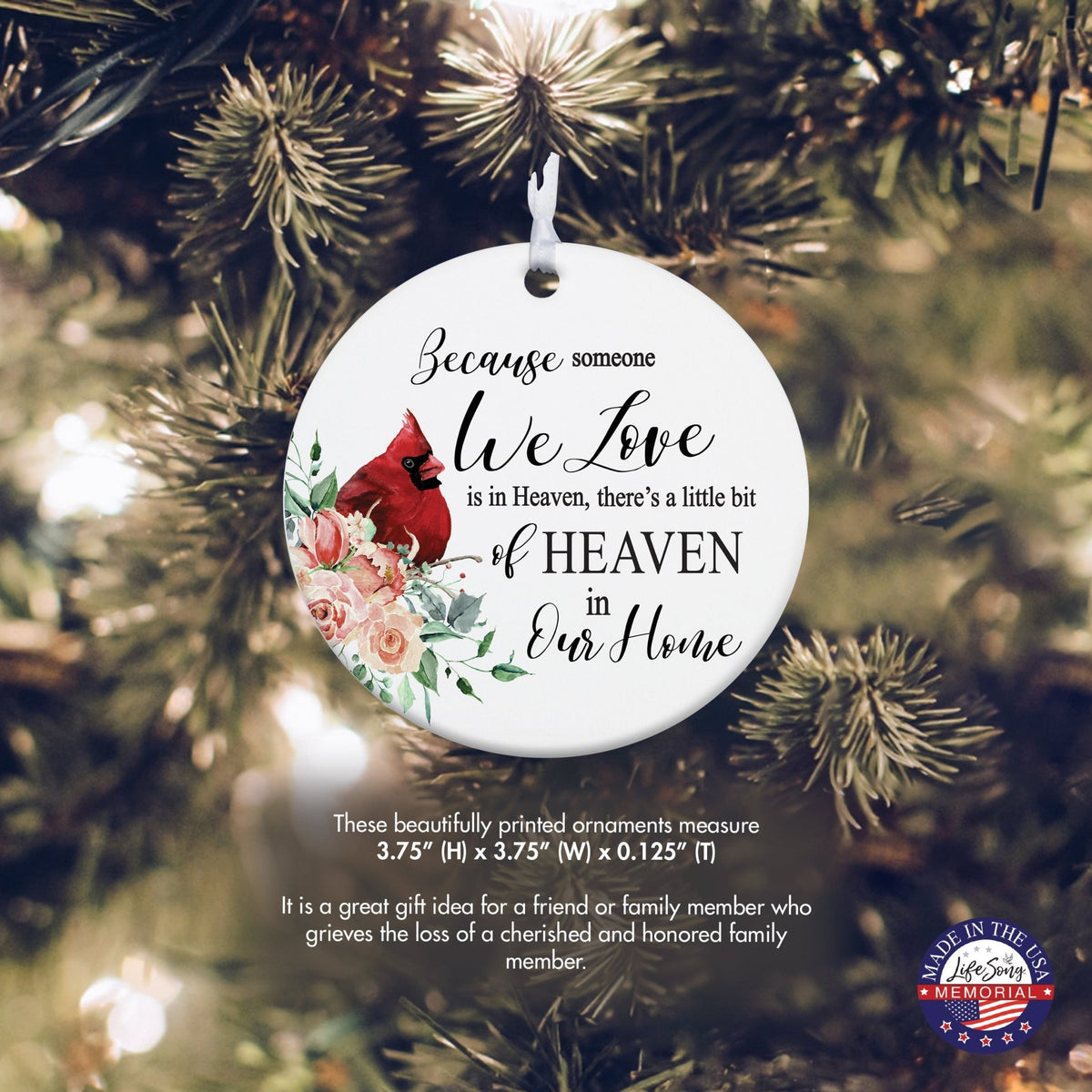 Hanging Memorial Round Ornament Signs for Sympathy Gifts - LifeSong Milestones