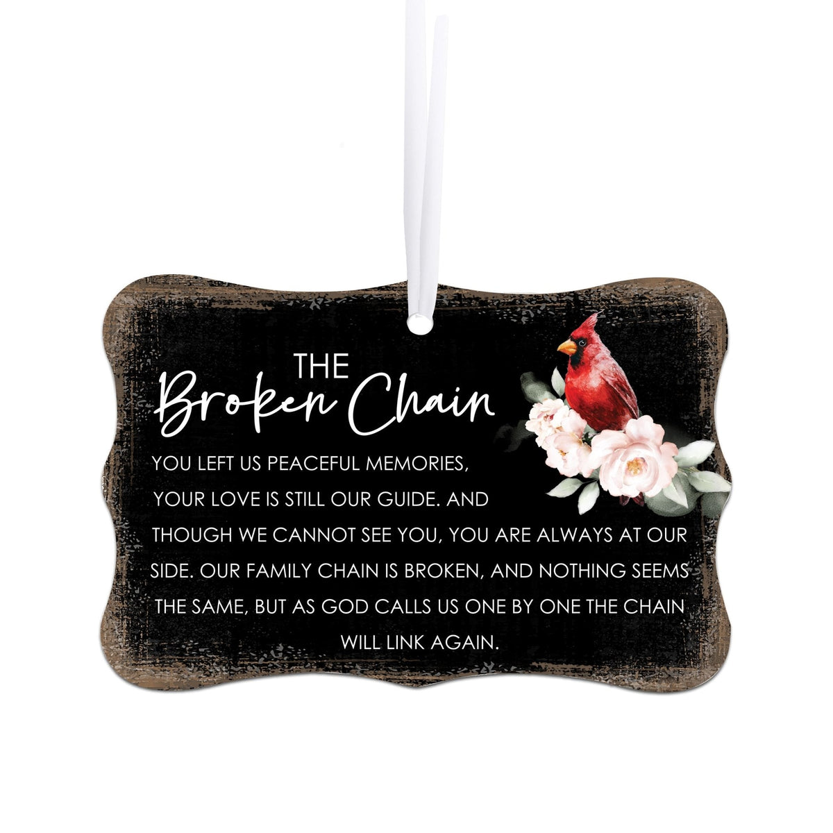Scalloped ornament signs with heartfelt memorial messages - a beautiful way to honor the memory of a loved one.