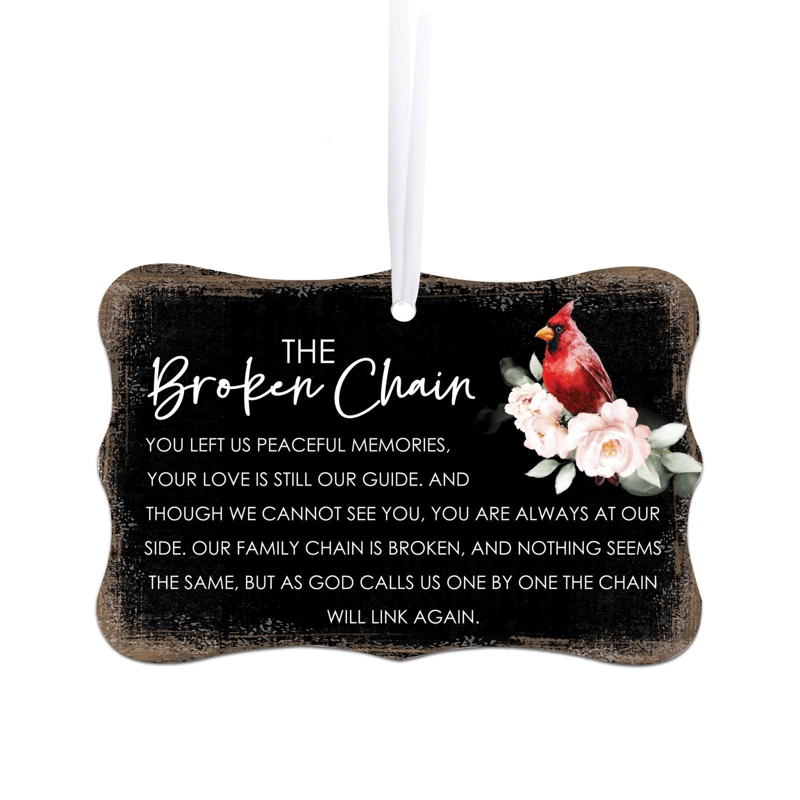 Scalloped ornament signs with heartfelt memorial messages - a beautiful way to honor the memory of a loved one.
