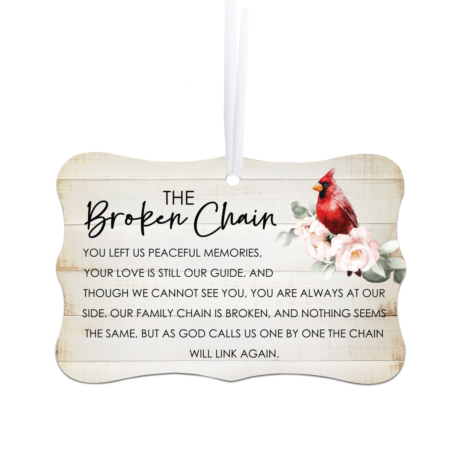 Scalloped ornament signs with heartfelt memorial messages - a beautiful way to honor the memory of a loved one.
