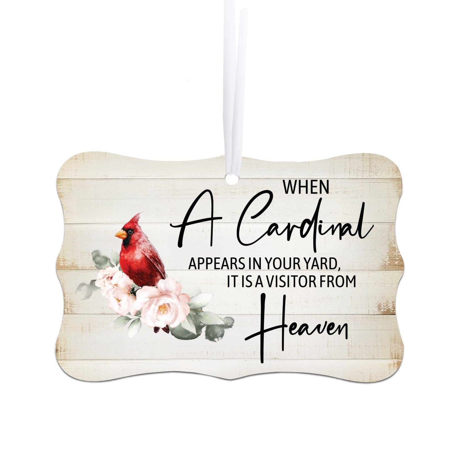 A beautifully crafted scalloped ornament sign with a memorial ribbon, perfect for honoring a loved one's memory.