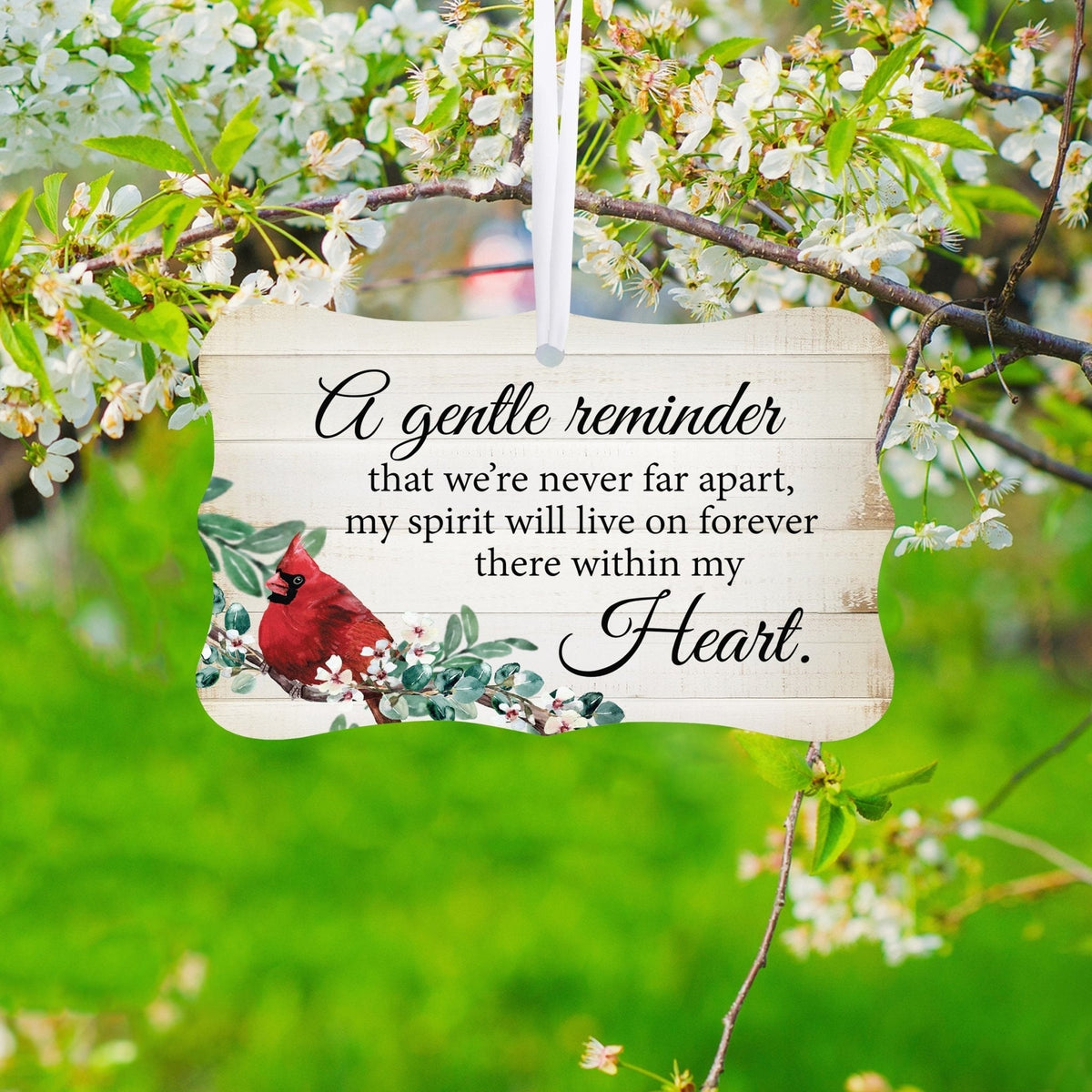 Lifesong Milestones Hanging Memorial Scalloped Ornament Signs for Bereavement Gifts - Memorial Ribbon Signs.
