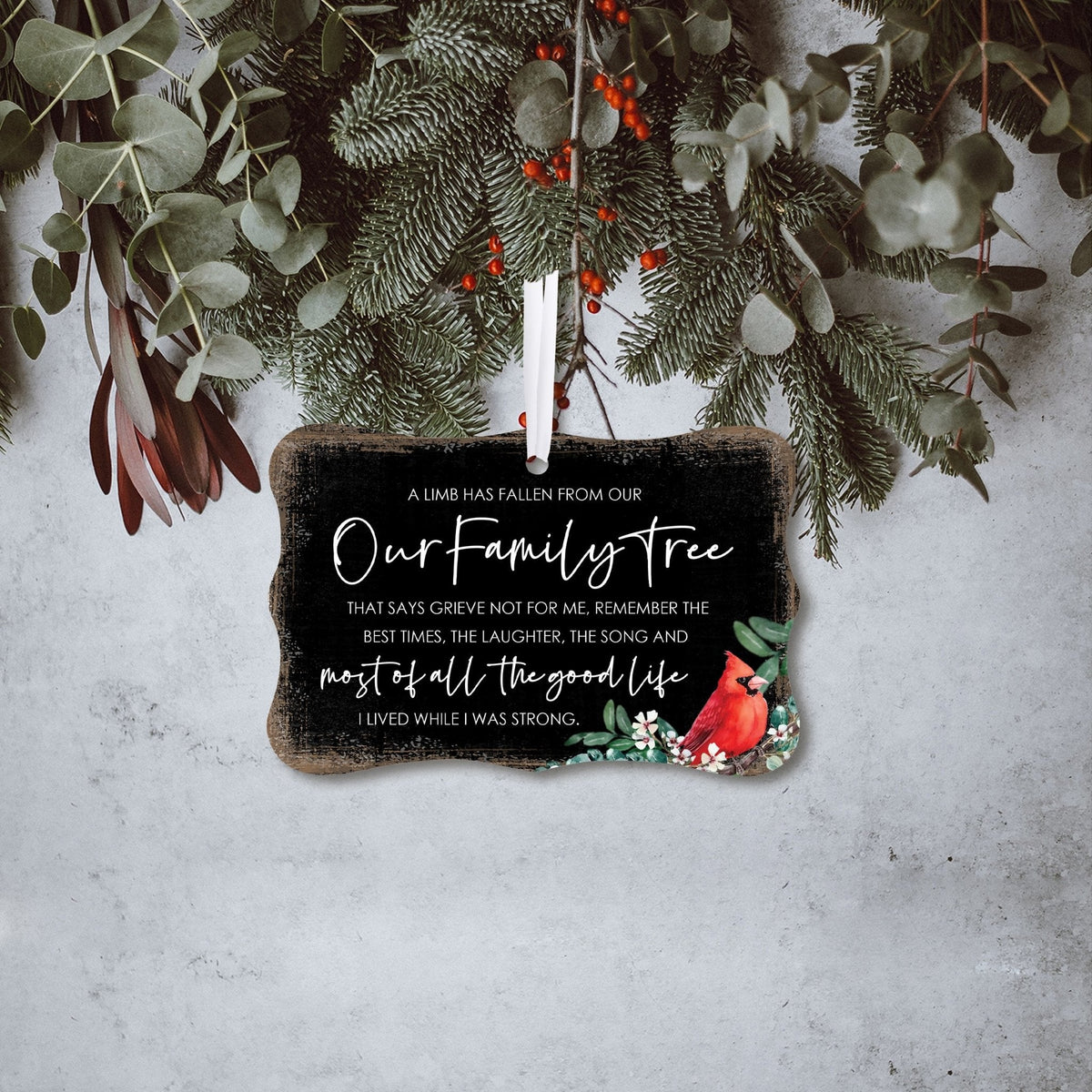 Scalloped ornament signs with heartfelt memorial messages - a beautiful way to honor the memory of a loved one.