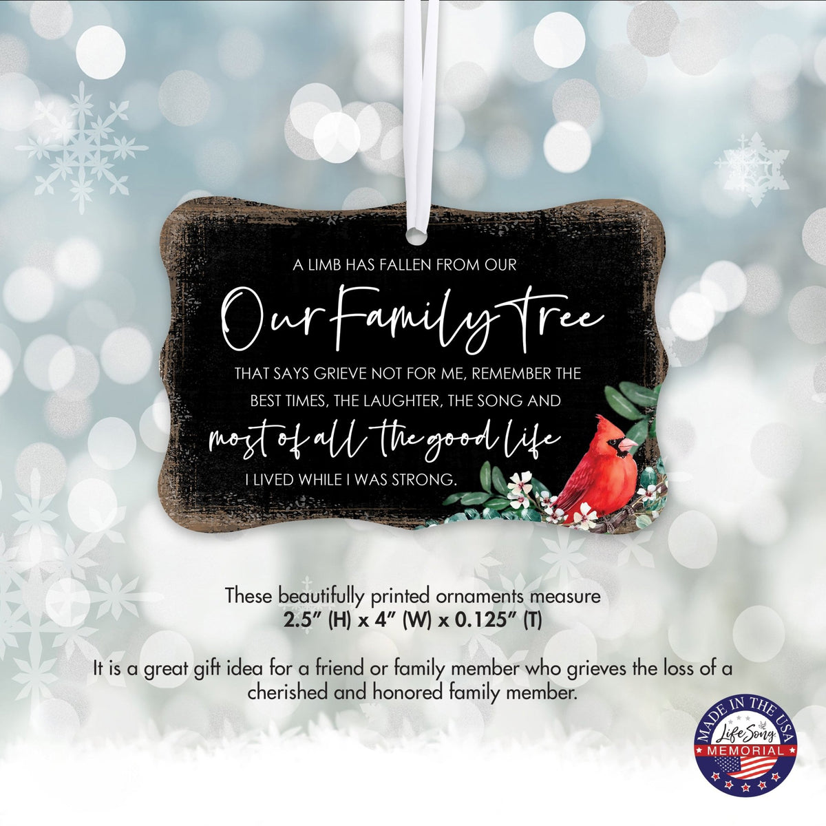 Hanging Memorial Scalloped Ornament Signs for Bereavement Gifts - LifeSong Milestones