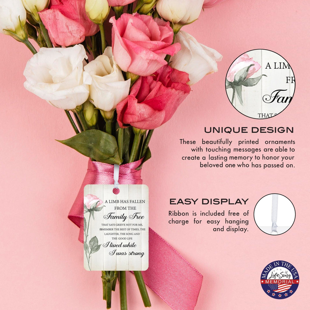Hanging Memorial Vertical Ornament for Loss of Loved One - LifeSong Milestones