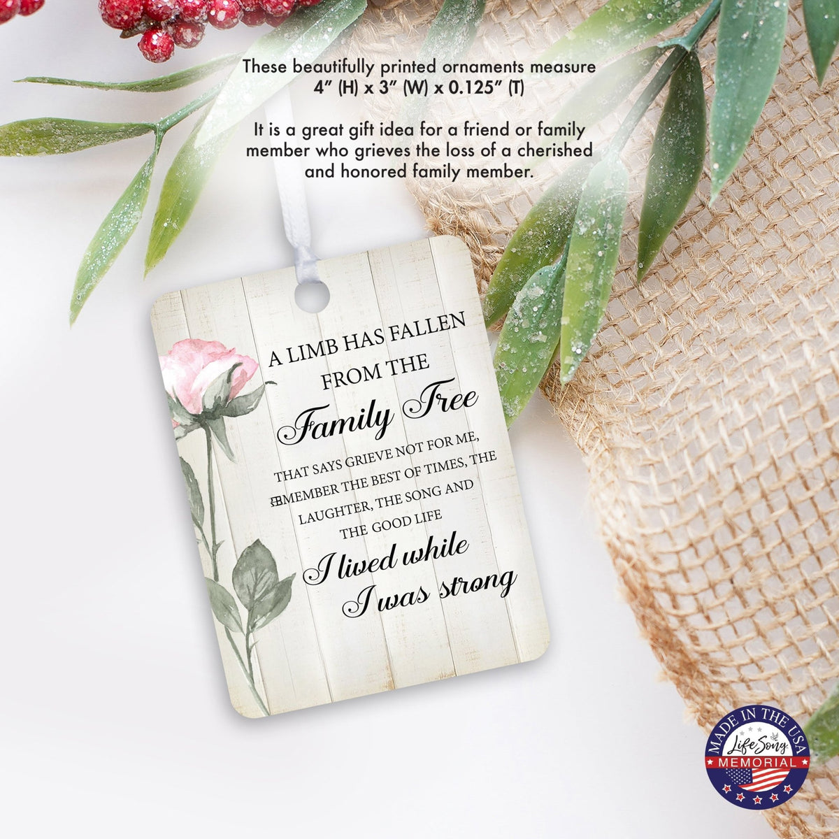 Hanging Memorial Vertical Ornament for Loss of Loved One - LifeSong Milestones