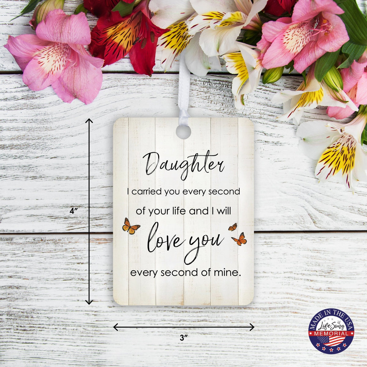 Hanging Memorial Vertical Ornament for Loss of Loved One - I Carried You Every - LifeSong Milestones