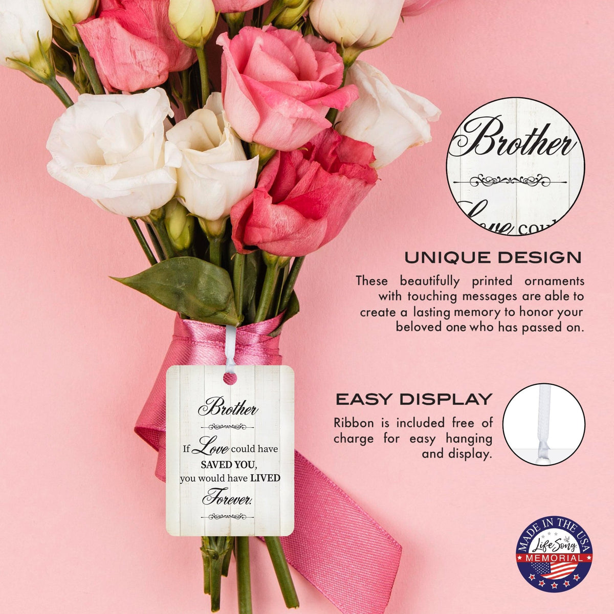 Hanging Memorial Vertical Ornament for Loss of Loved One - If Love Could - LifeSong Milestones