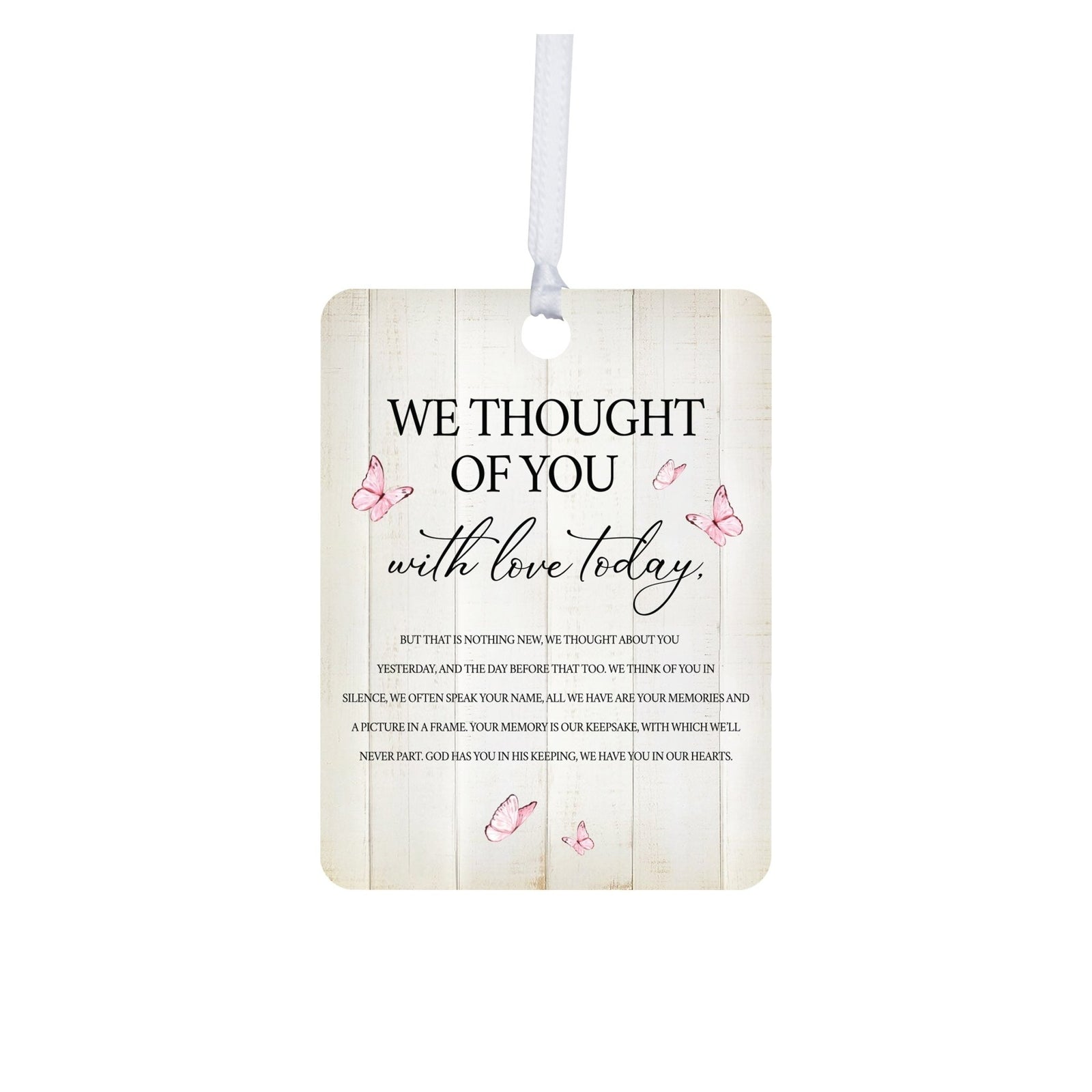 Hanging Memorial Vertical Ornament for Loss of Loved One - We Thought Of You - LifeSong Milestones