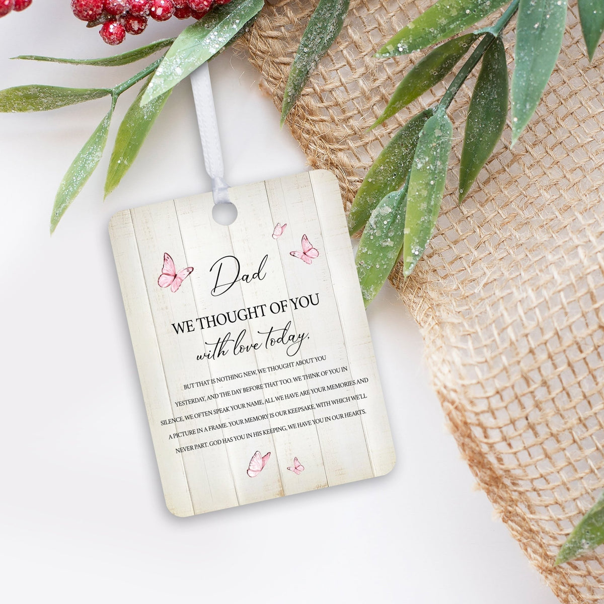 Hanging Memorial Vertical Ornament for Loss of Loved One - We Thought Of You - LifeSong Milestones