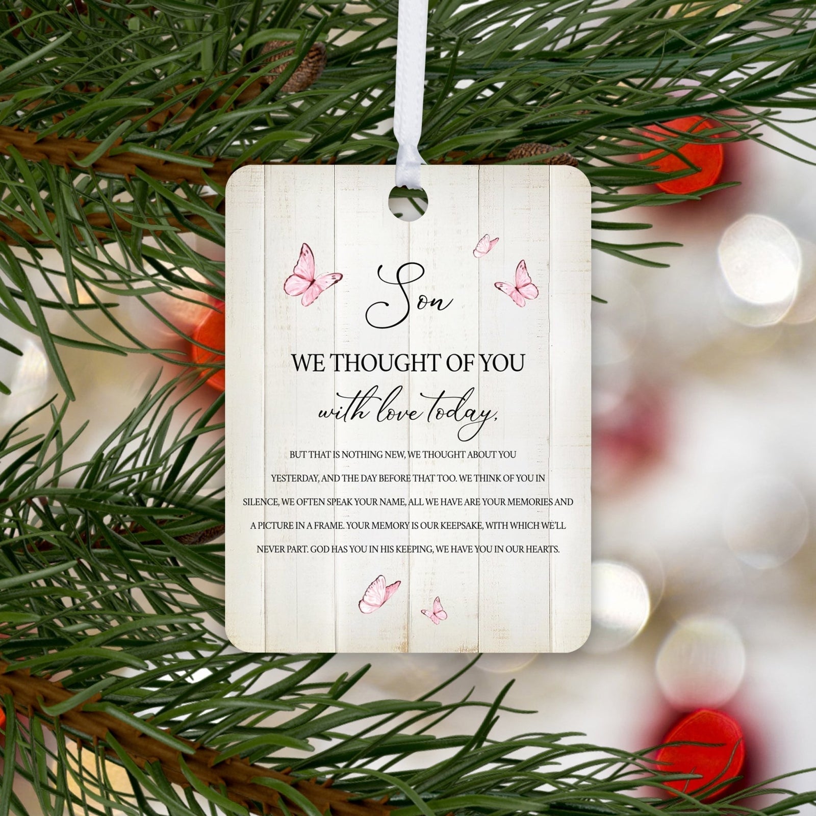 Hanging Memorial Vertical Ornament for Loss of Loved One - We Thought Of You - LifeSong Milestones
