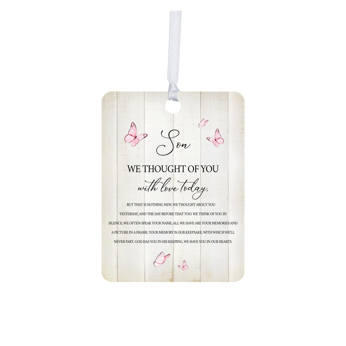 Hanging Memorial Vertical Ornament for Loss of Loved One - We Thought Of You - LifeSong Milestones