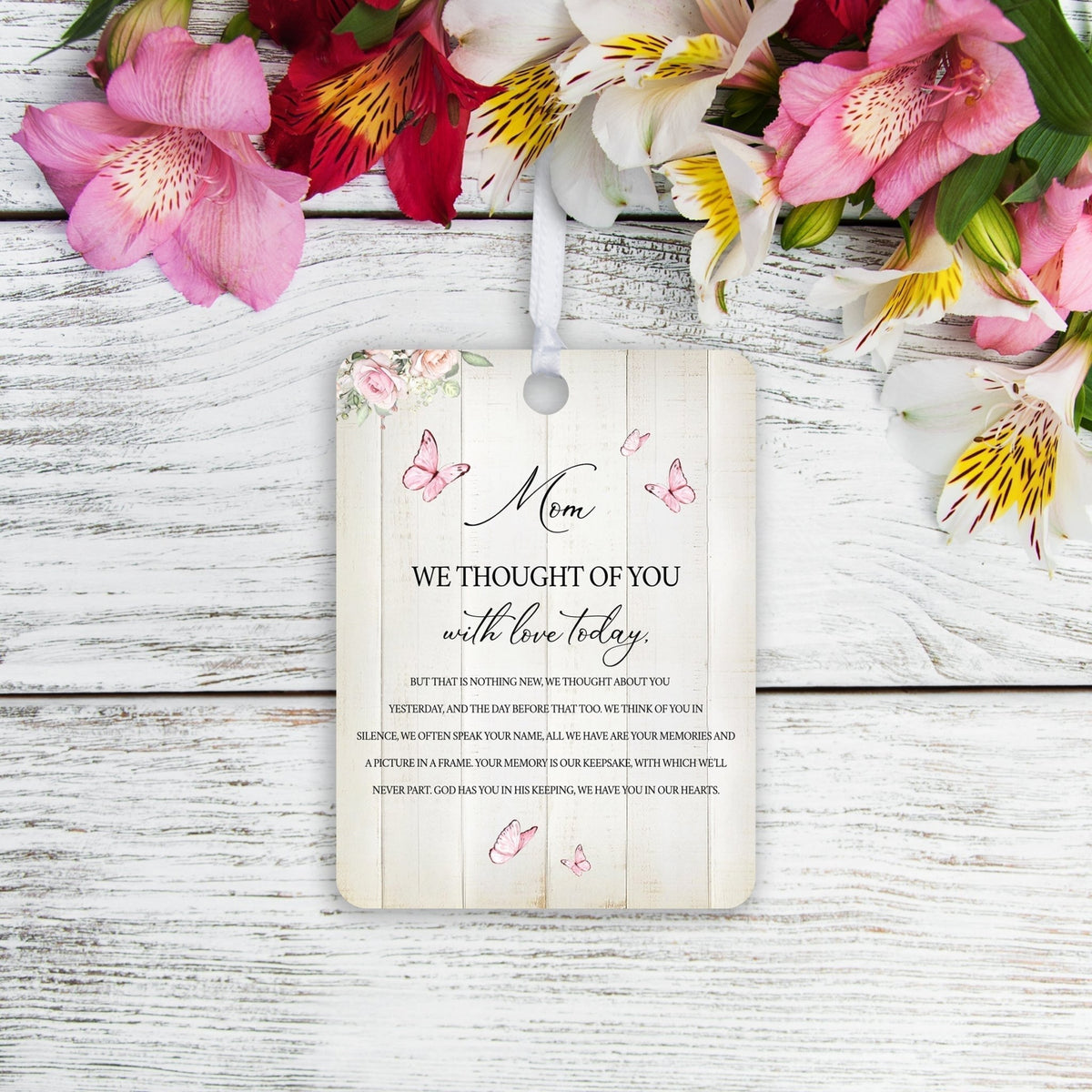 Hanging Memorial Vertical Ornament for Loss of Loved One - We Thought Of You - LifeSong Milestones